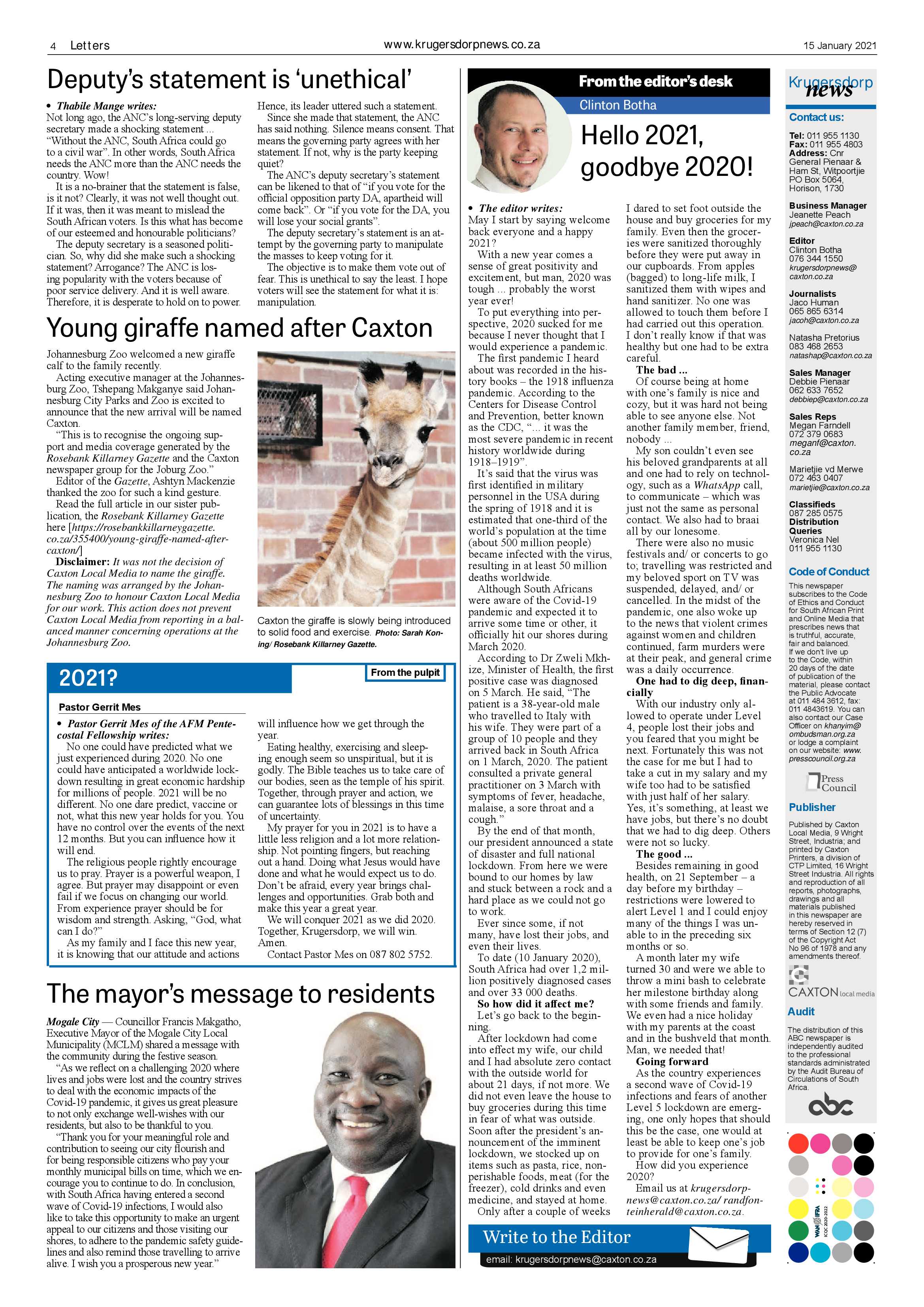 Krugersdorp News 15 January 2021 page 4