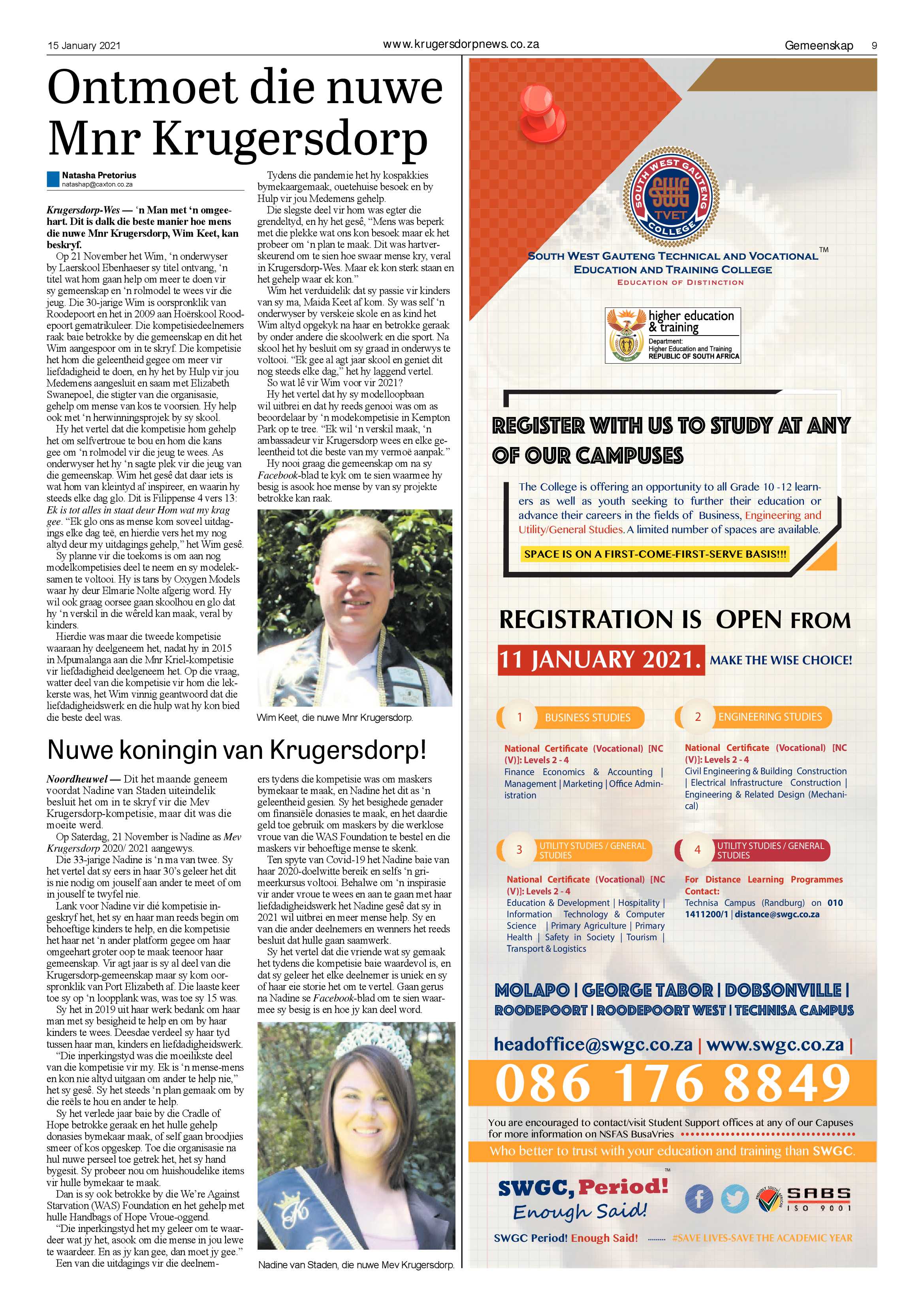 Krugersdorp News 15 January 2021 page 9