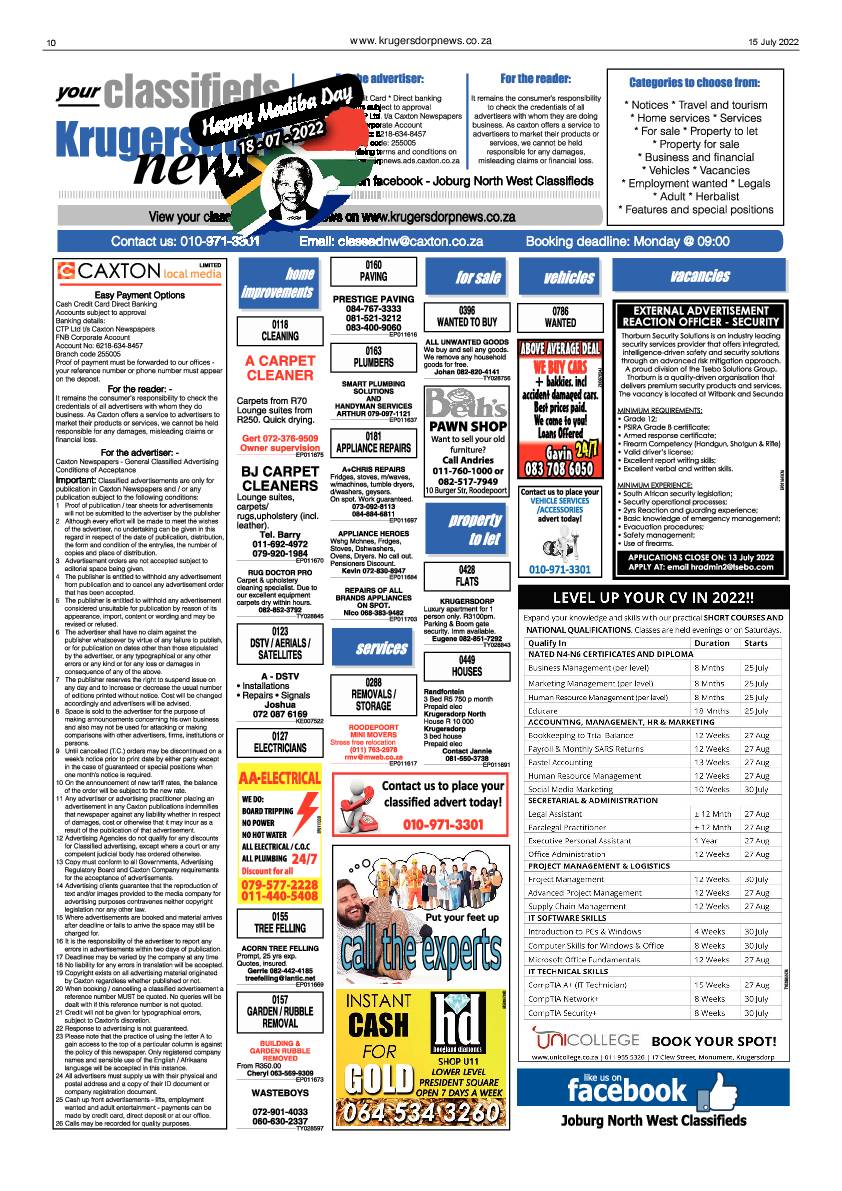 Krugersdorp News 15 July 2022 page 10