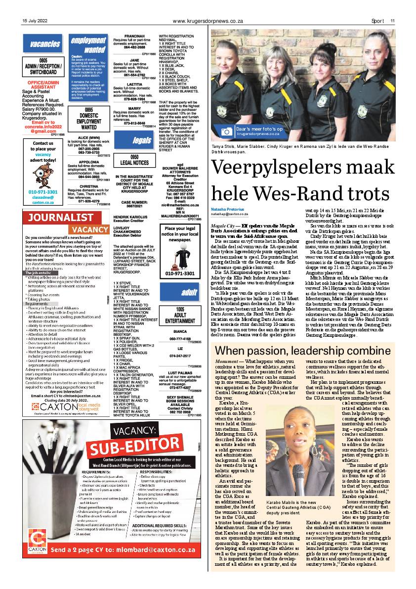 Krugersdorp News 15 July 2022 page 11