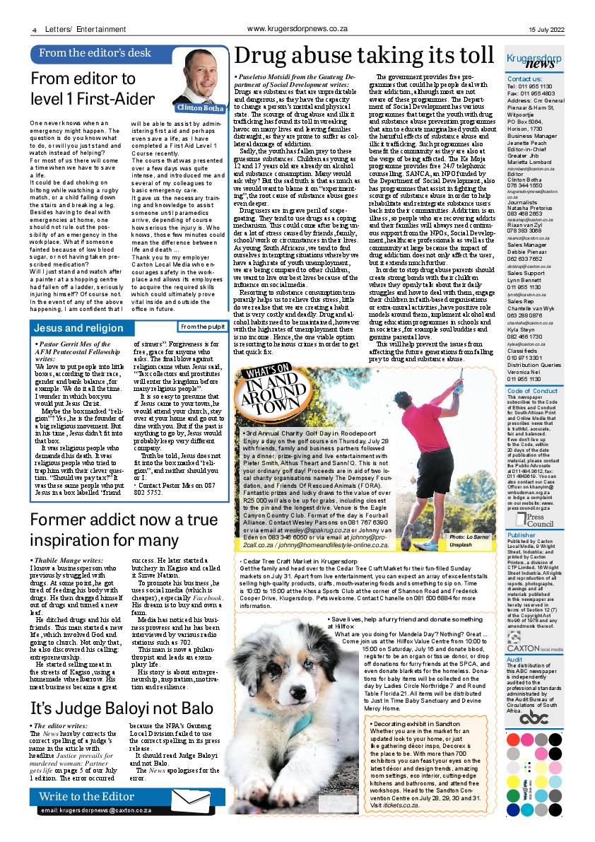 Krugersdorp News 15 July 2022 page 4