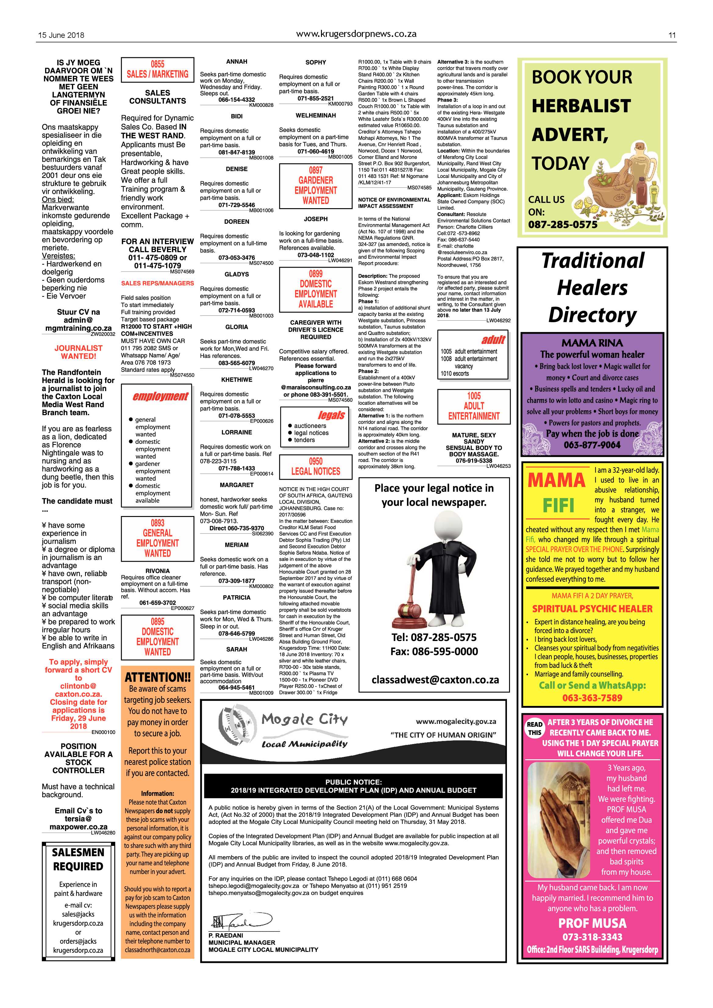 Krugersdorp News 15 June 2018 page 11