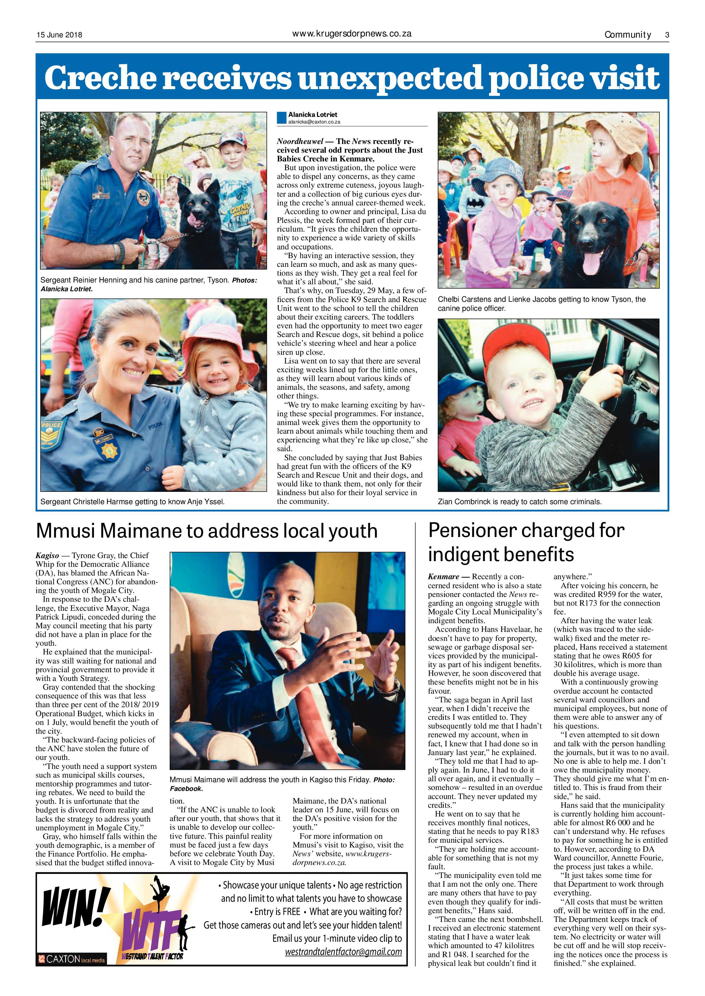 Krugersdorp News Epapers Page 3 Krugersdorp News Epapers Page 3