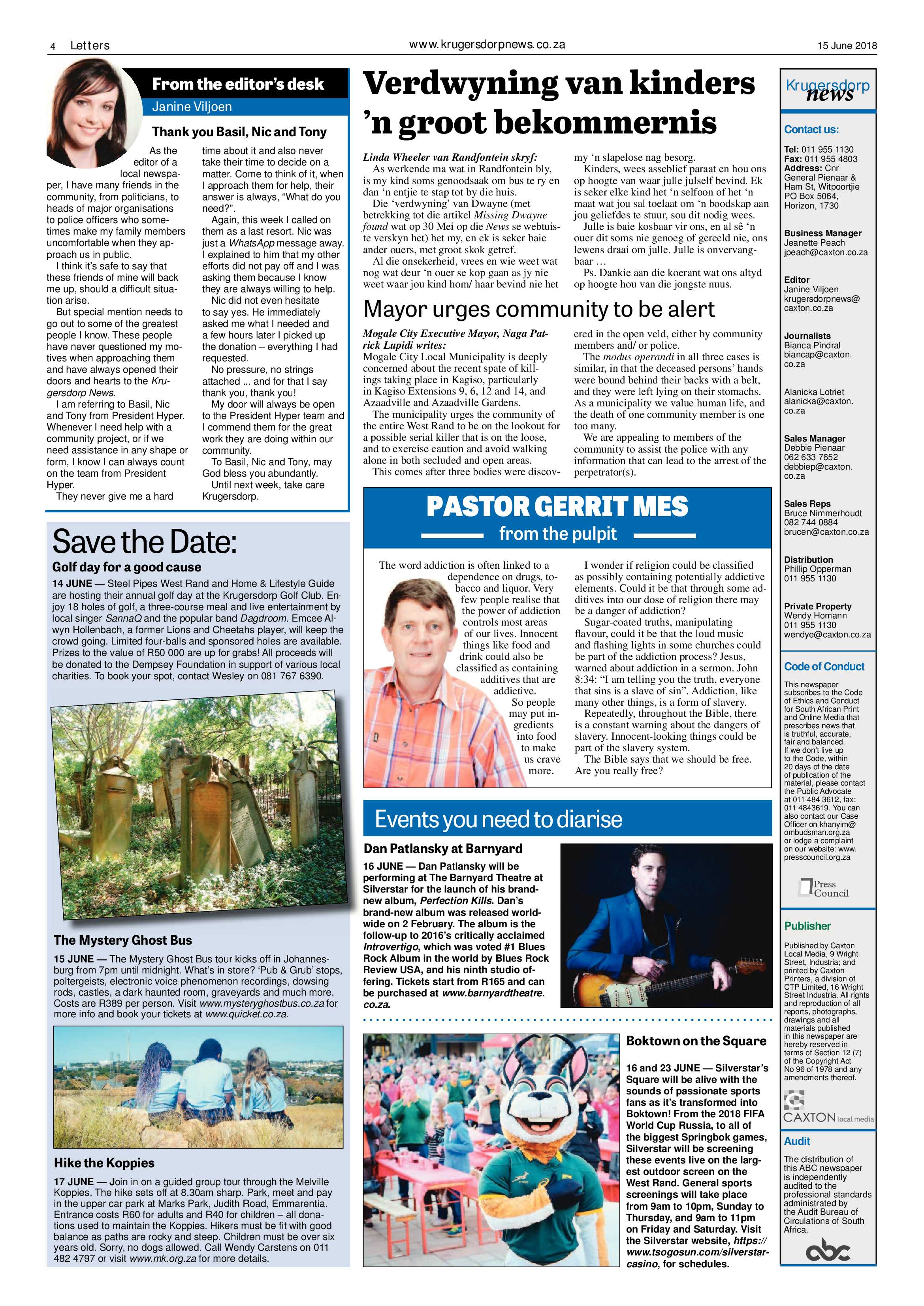Krugersdorp News 15 June 2018 page 4