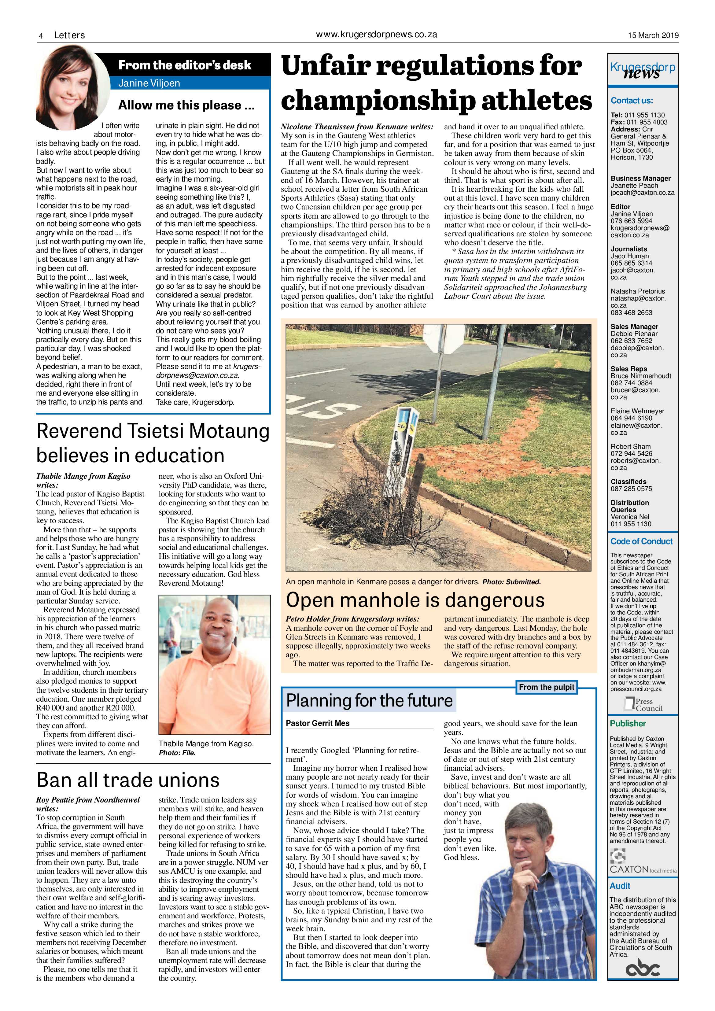 Krugersdorp News 15 March 2019 page 4