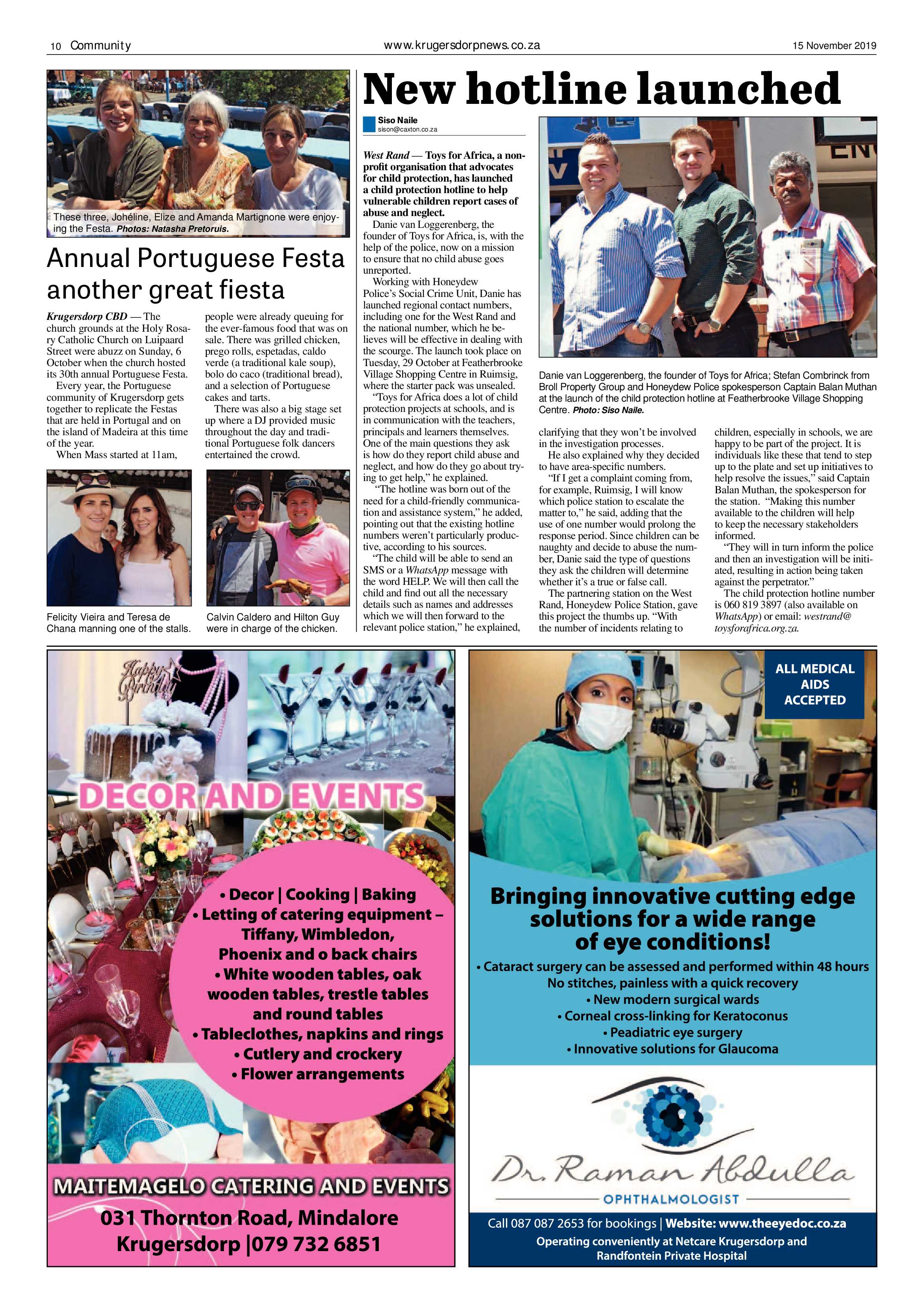 Krugersdorp News 15 November 2019 page 10