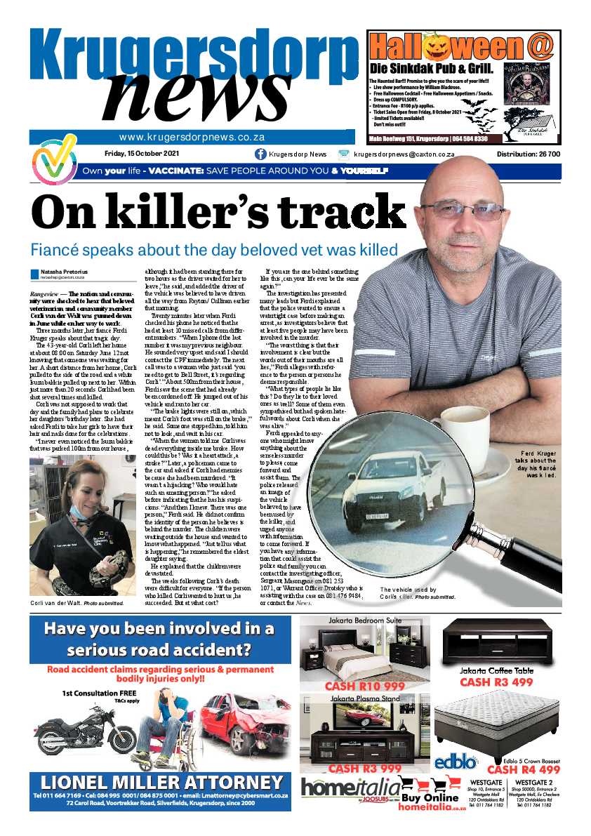 Krugersdorp News 15 October 2021 page 1