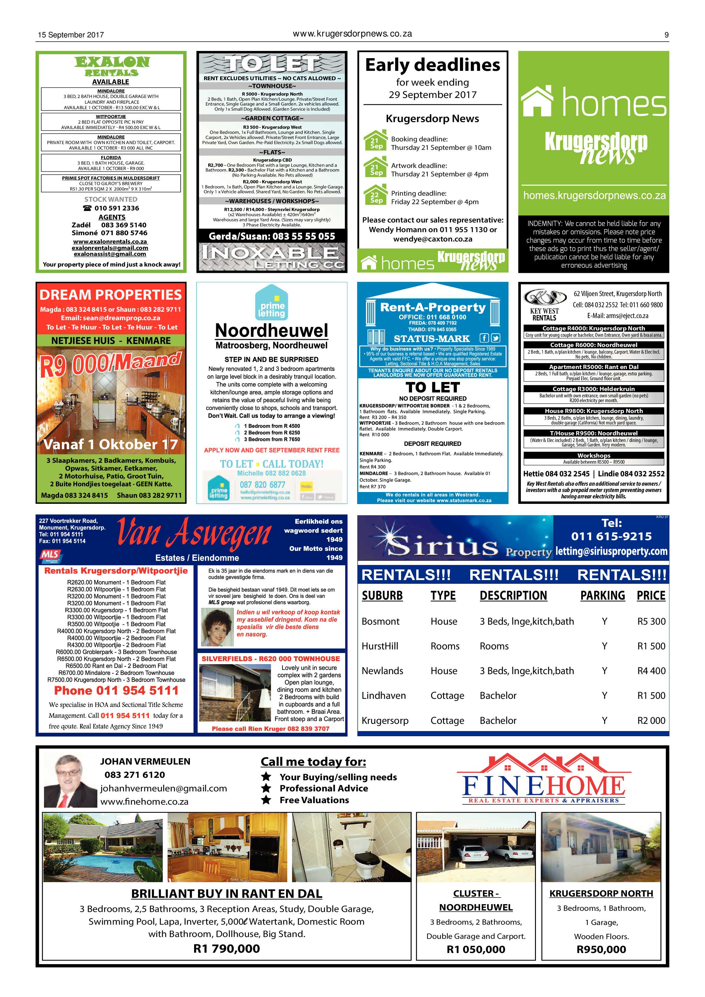 Krugersdorp News 15 September 2017 page 9