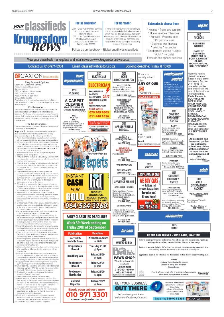 Krugersdorp News 15 September 2023 page 7