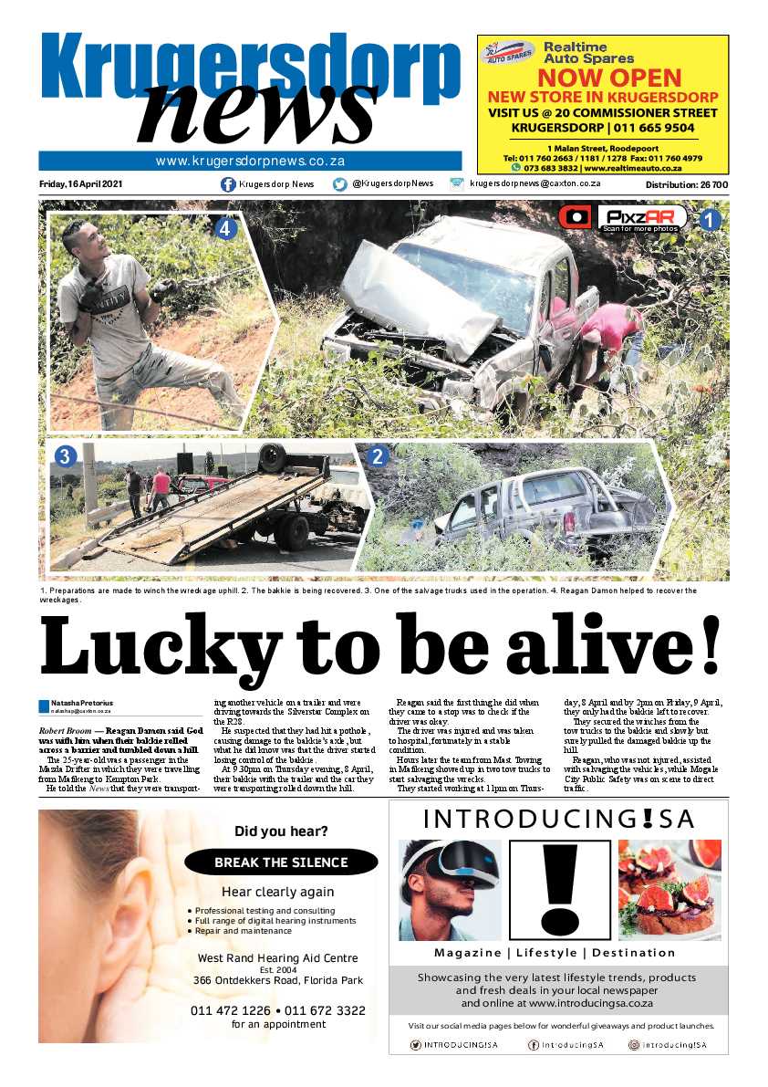 Krugersdorp News 16 April 2021 page 1