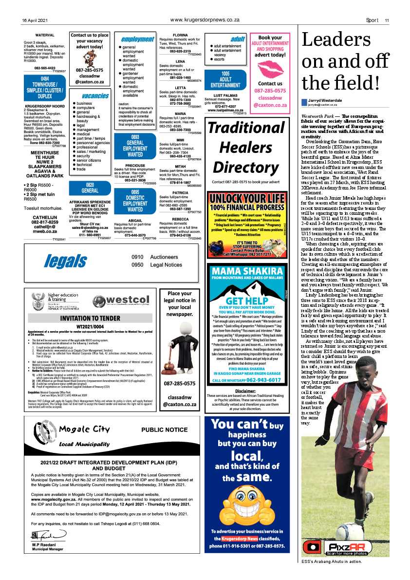 Krugersdorp News 16 April 2021 page 11