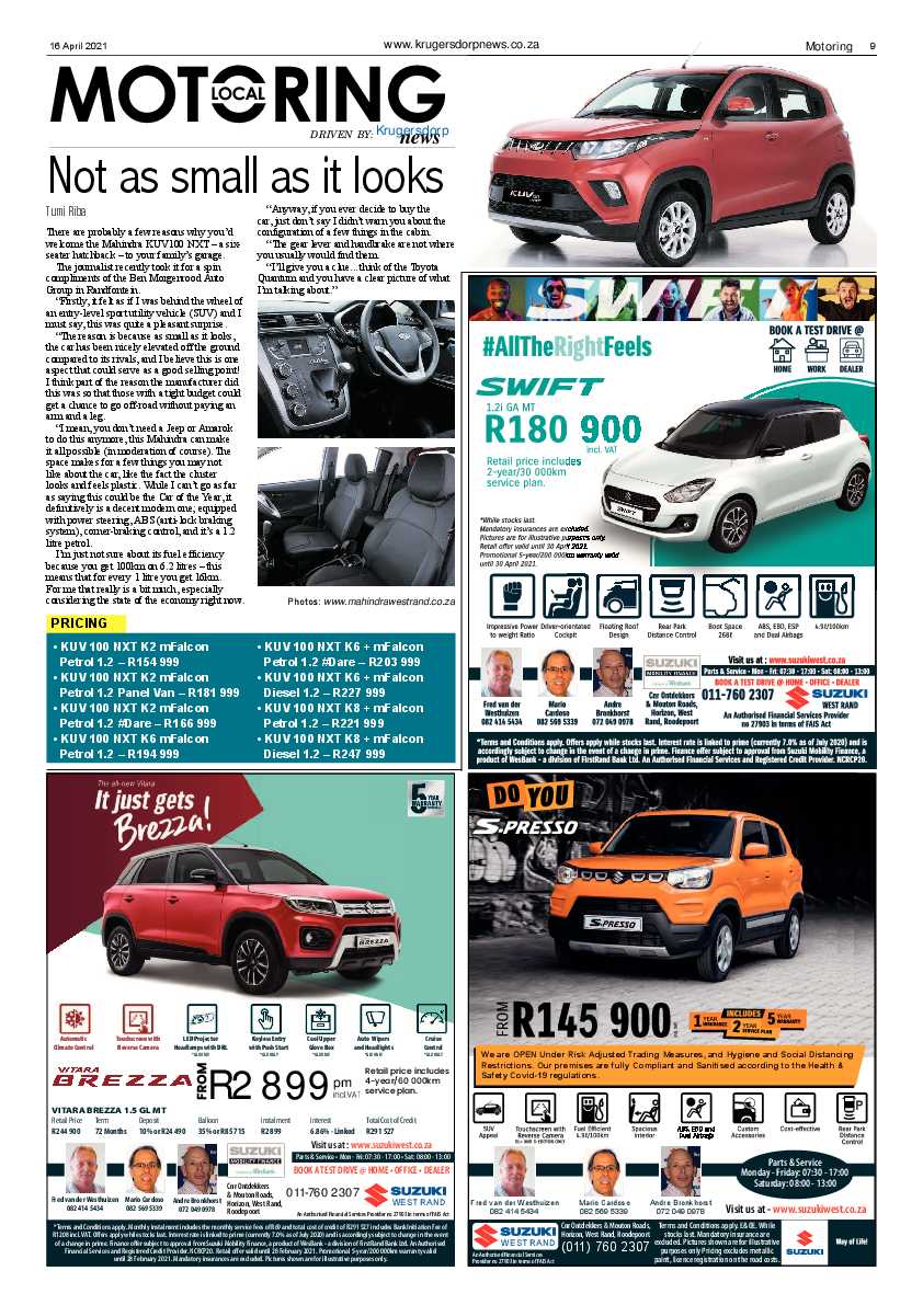Krugersdorp News 16 April 2021 page 9