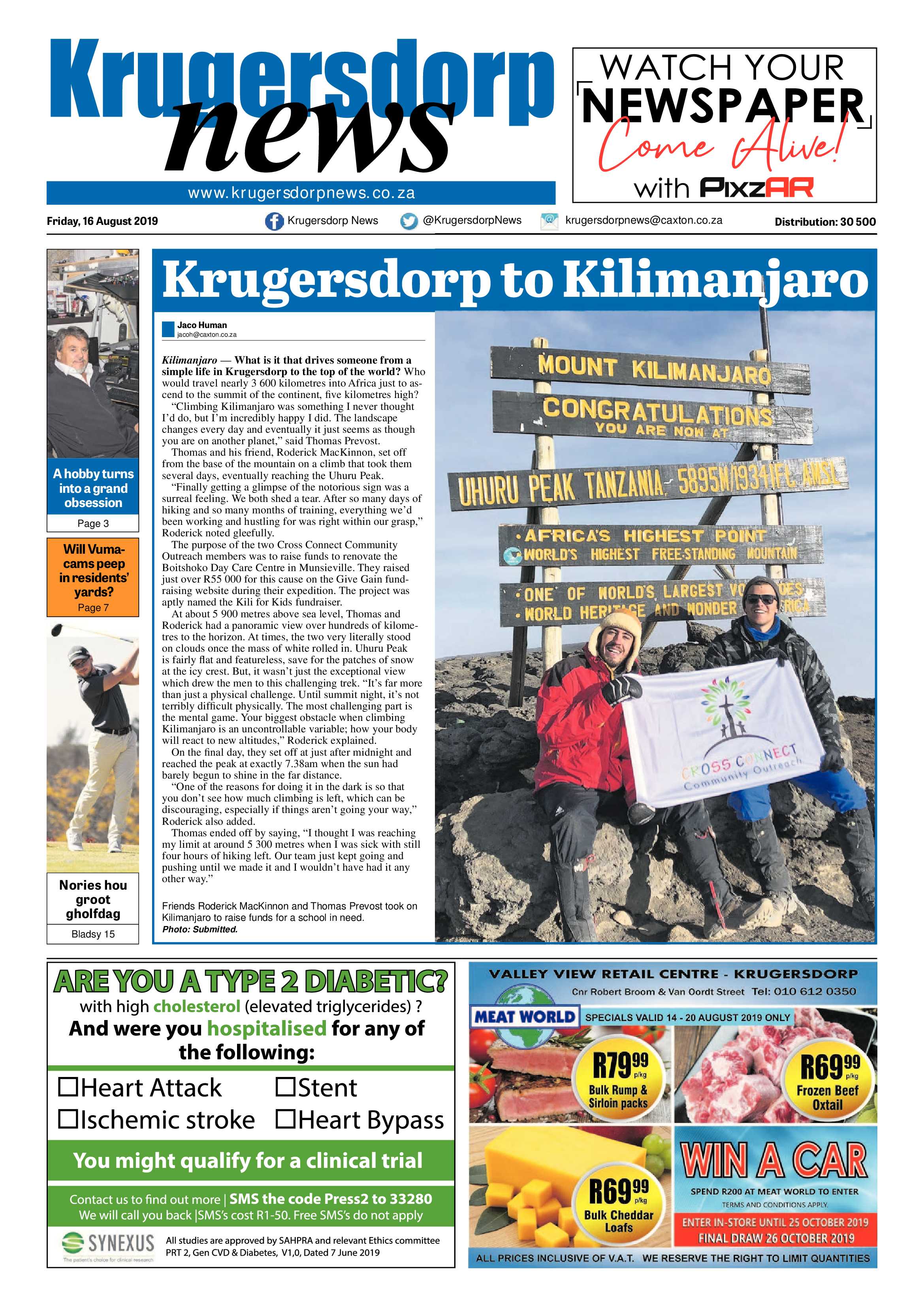 Krugersdorp News 16 August 2019 page 1
