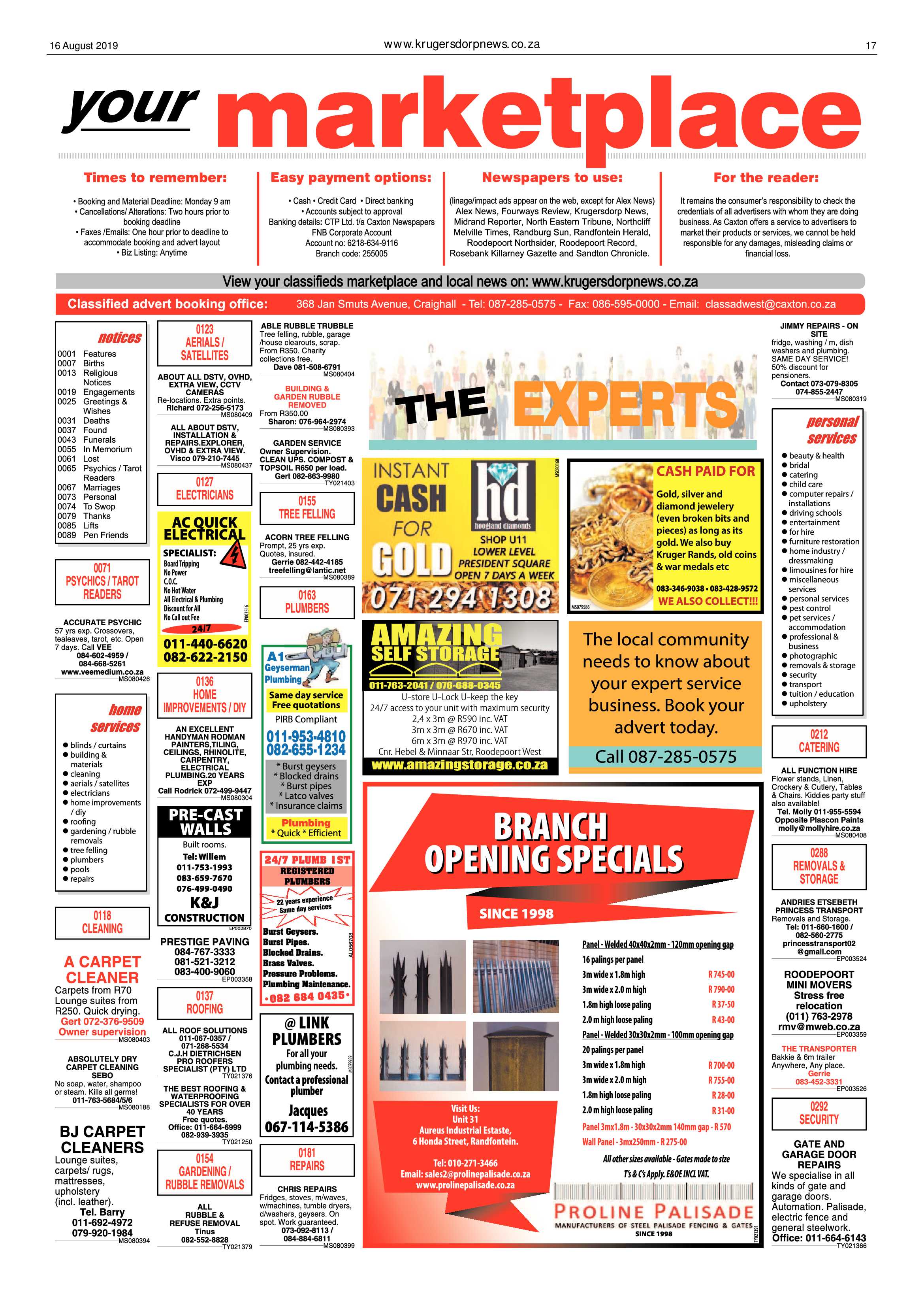 Krugersdorp News 16 August 2019 page 17