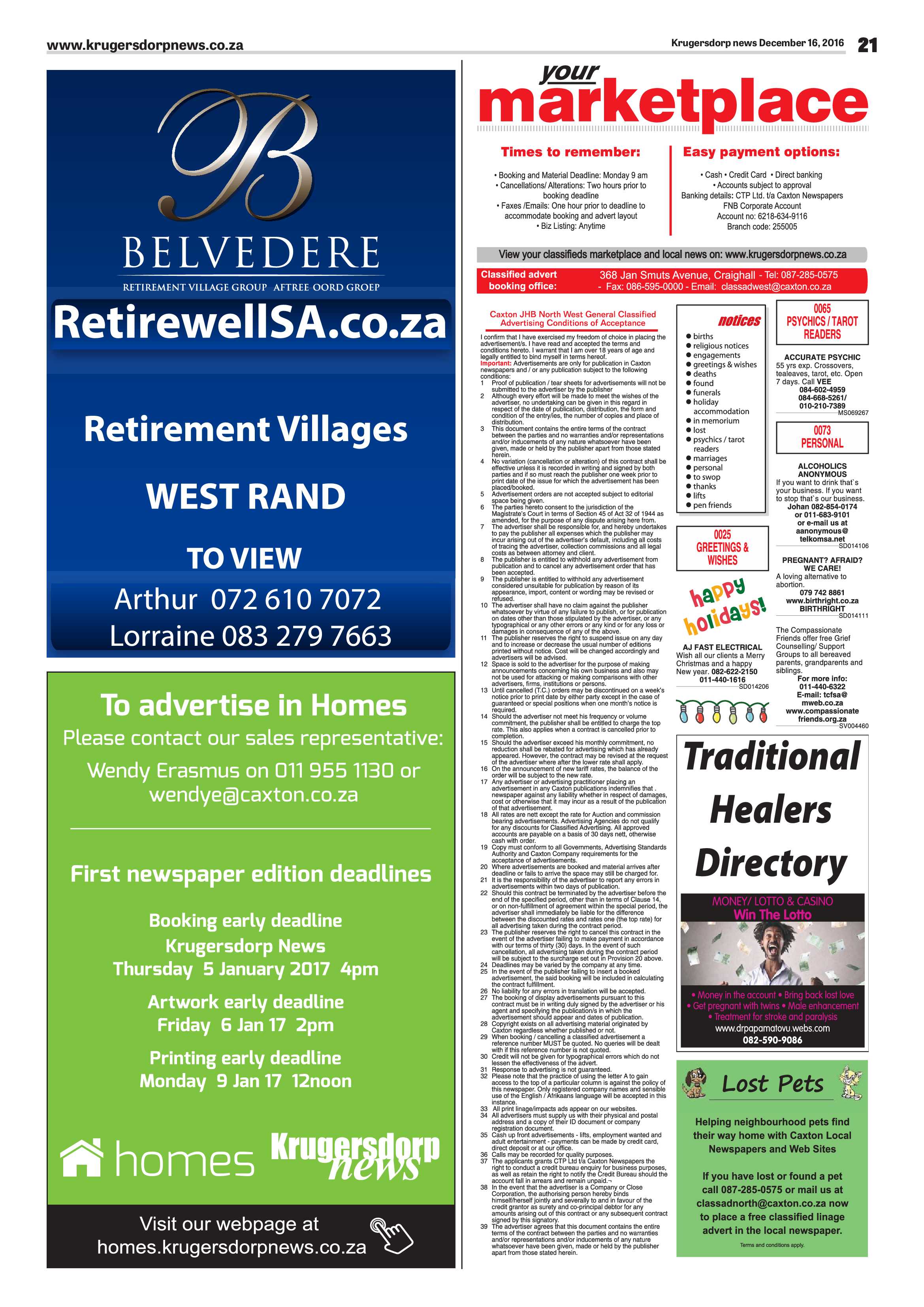 Krugersdorp News 16 December 2016 page 21