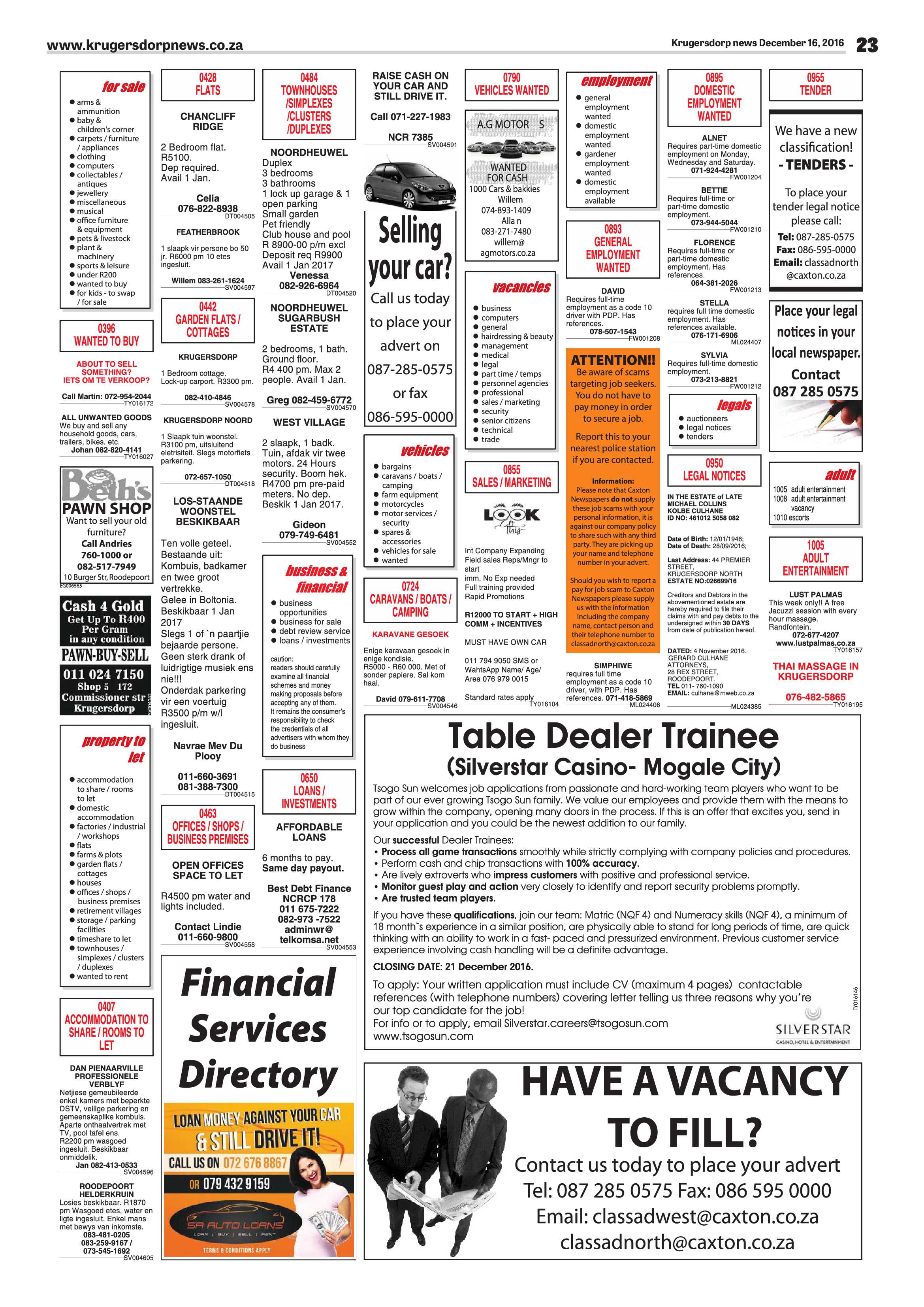 Krugersdorp News 16 December 2016 page 23