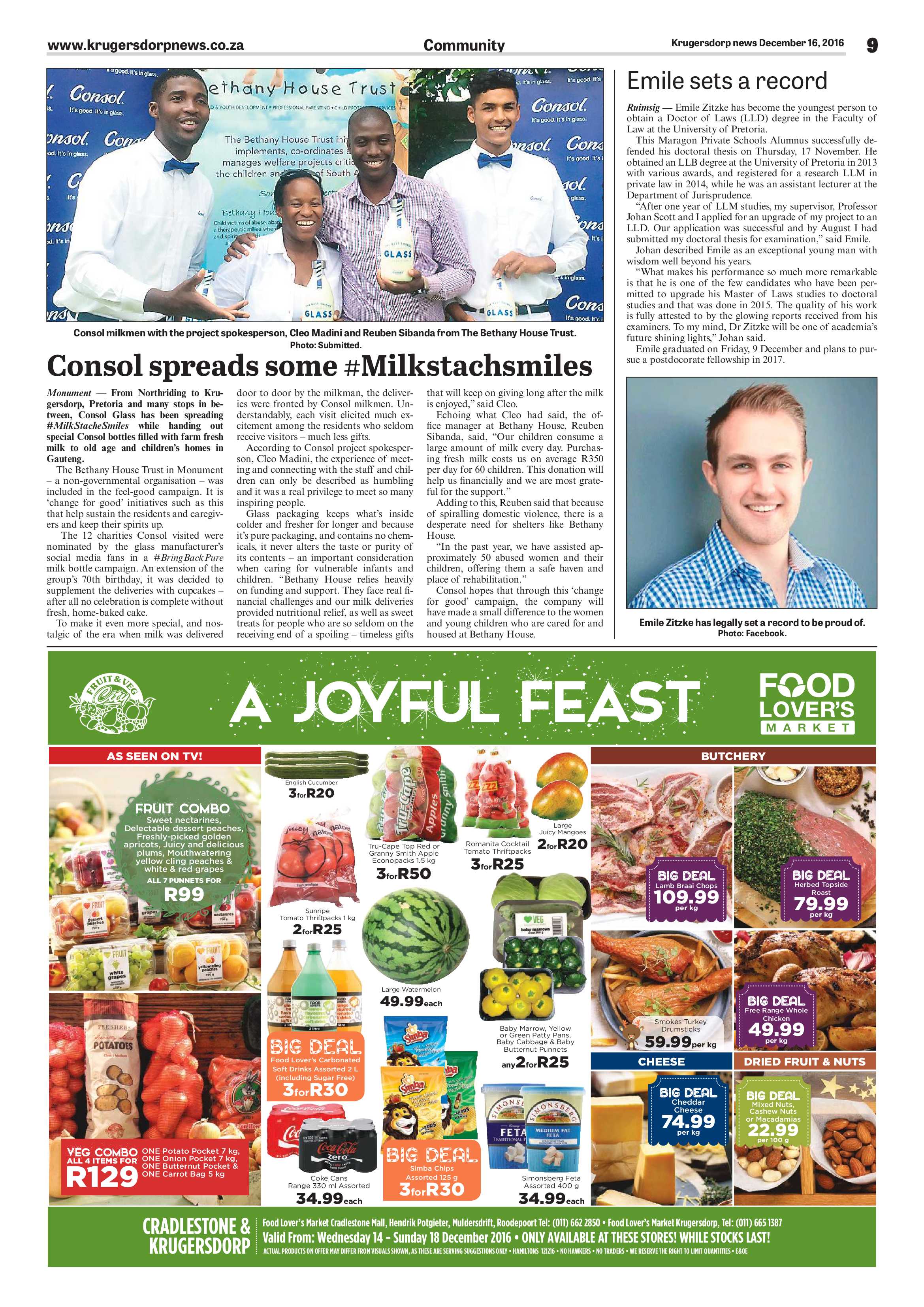 Krugersdorp News 16 December 2016 page 9
