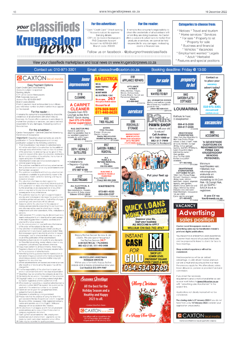 Krugersdorp News 16 December 2022 page 10