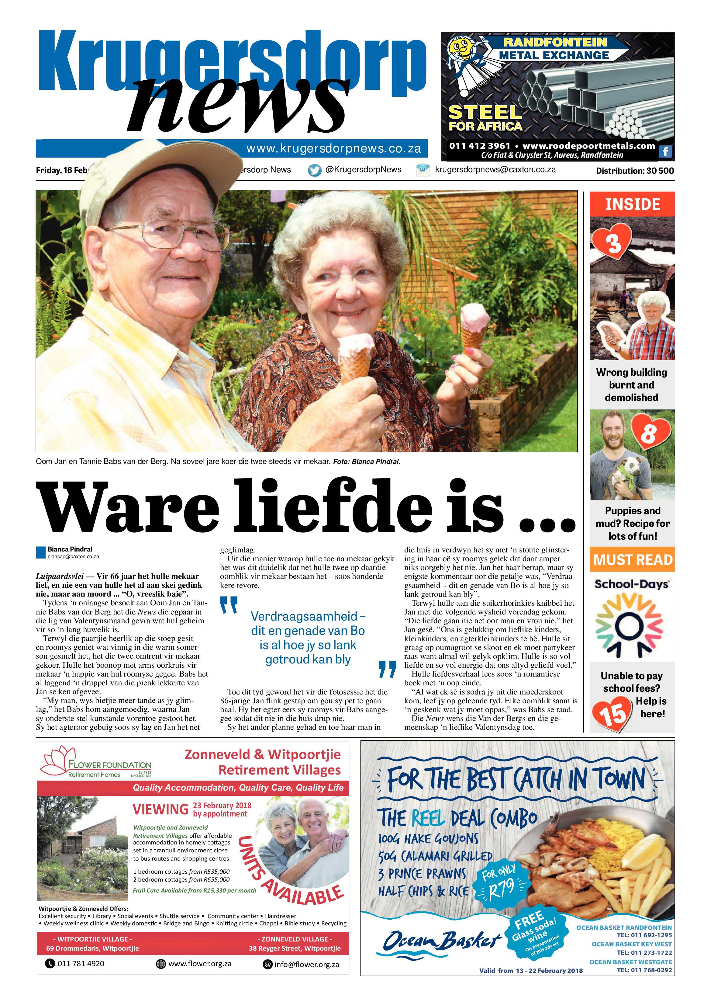 Krugersdorp News 16 February 2018 page 1