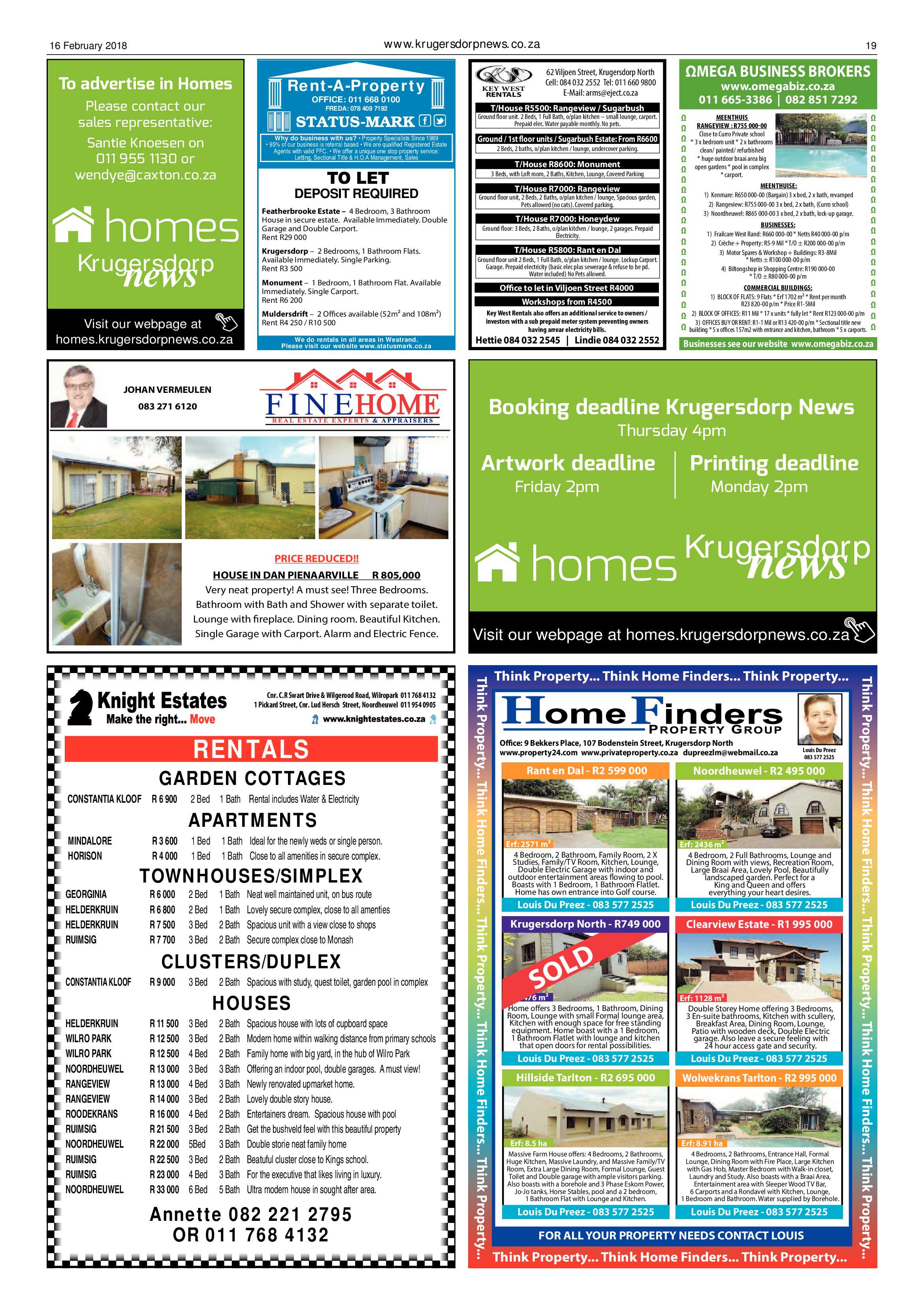 Krugersdorp News 16 February 2018 page 19