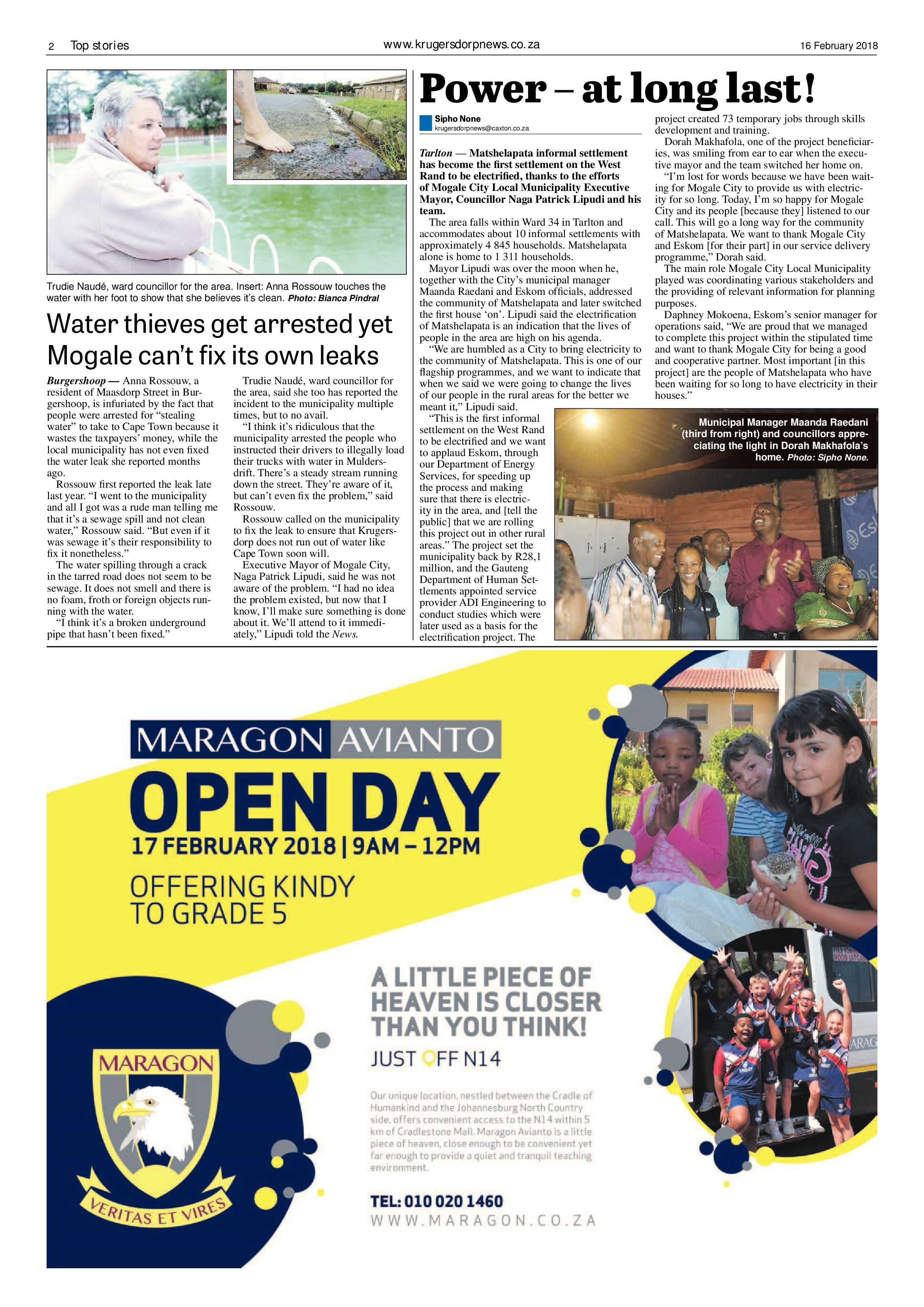 Krugersdorp News 16 February 2018 page 2