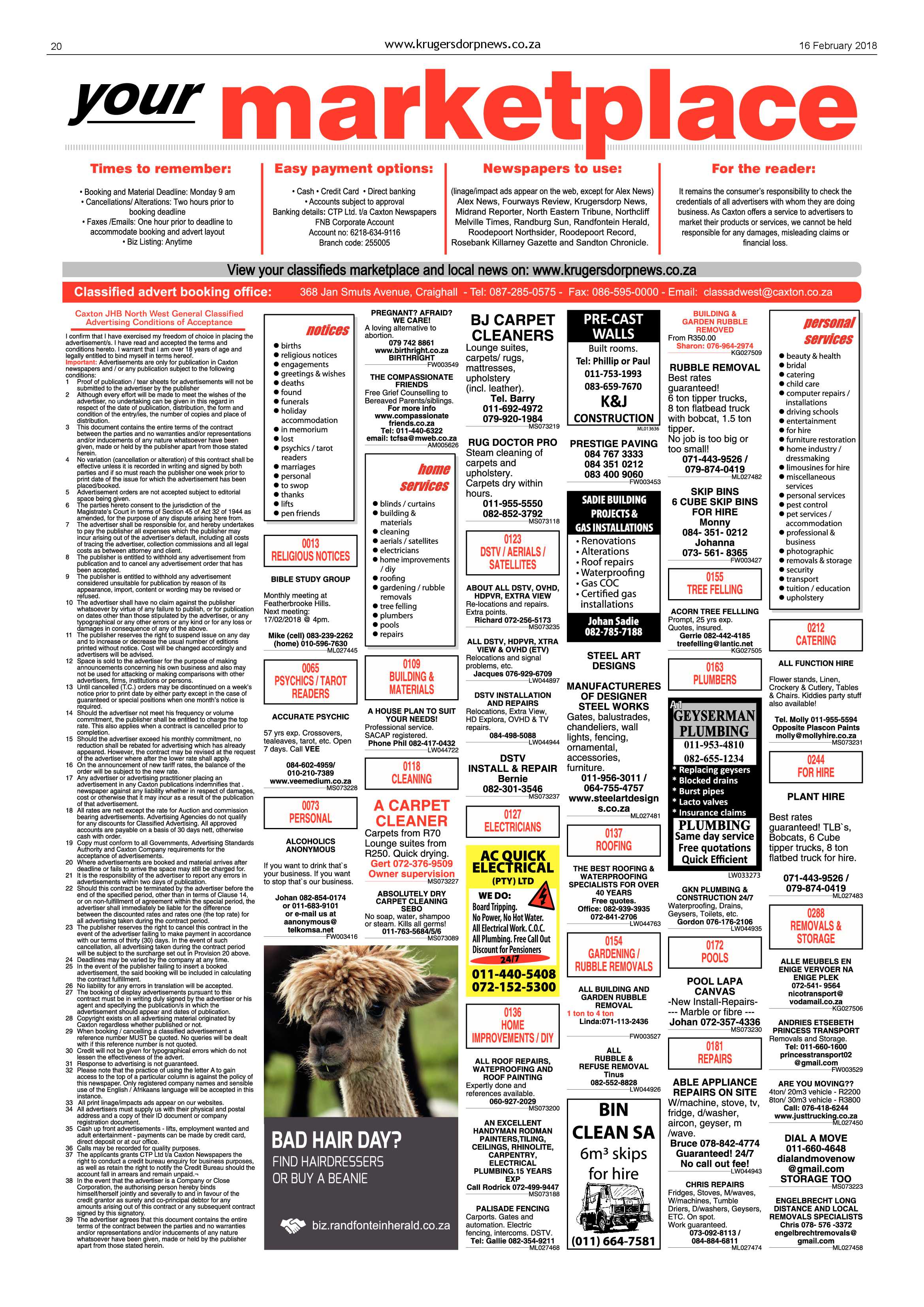 Krugersdorp News 16 February 2018 page 20