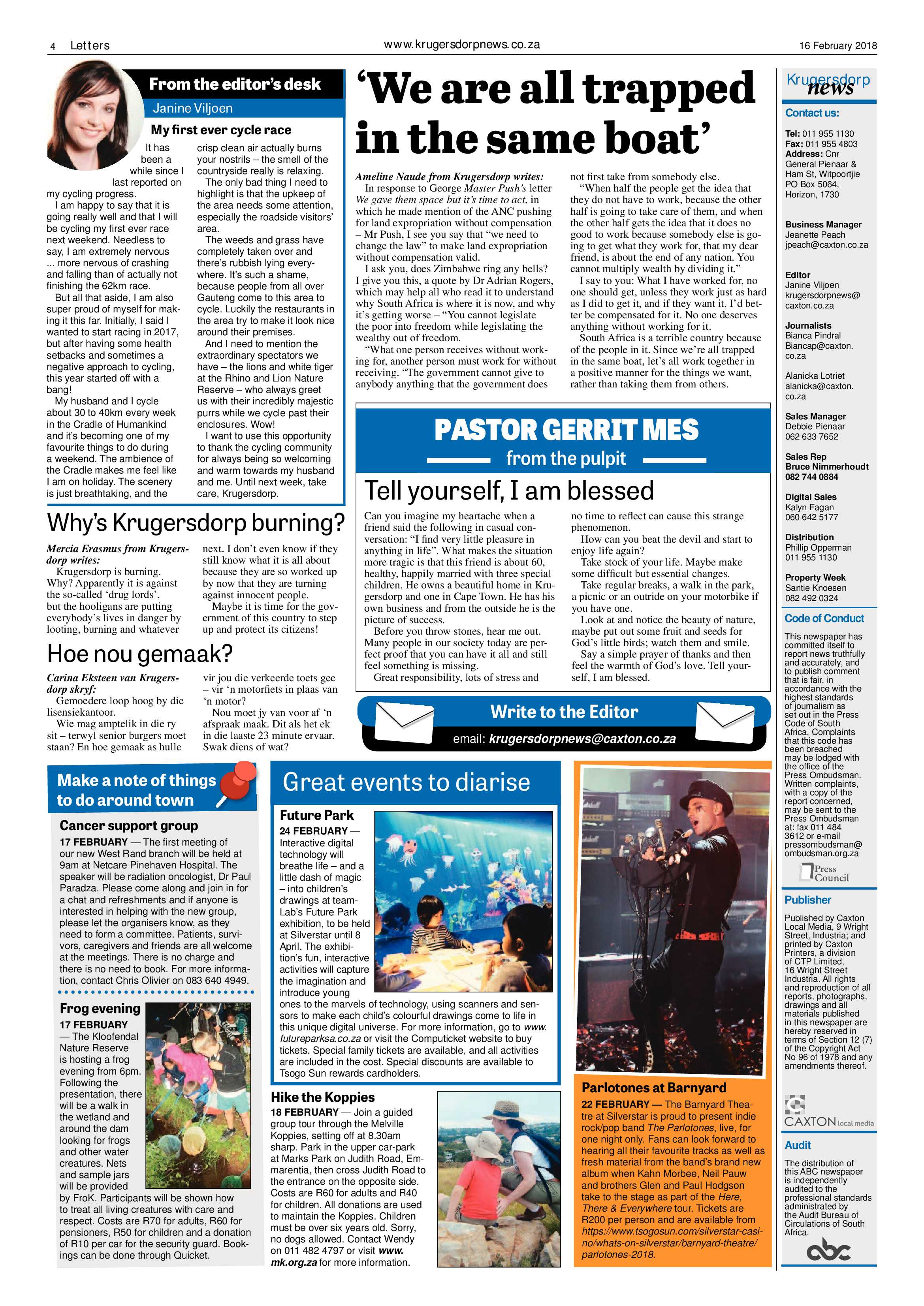 Krugersdorp News 16 February 2018 page 4