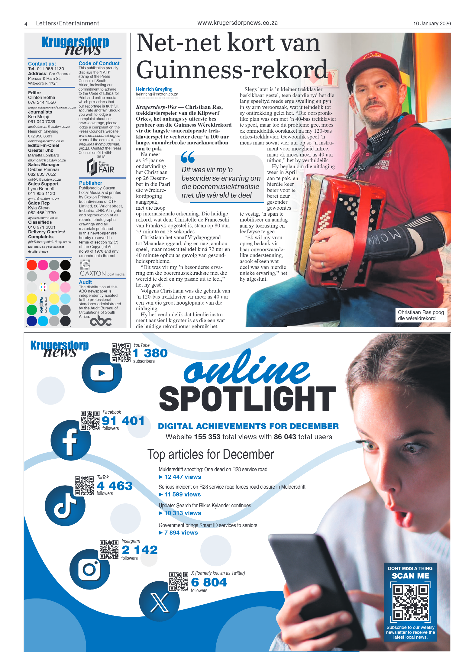 Krugersdorp News 16 January 2026 page 6