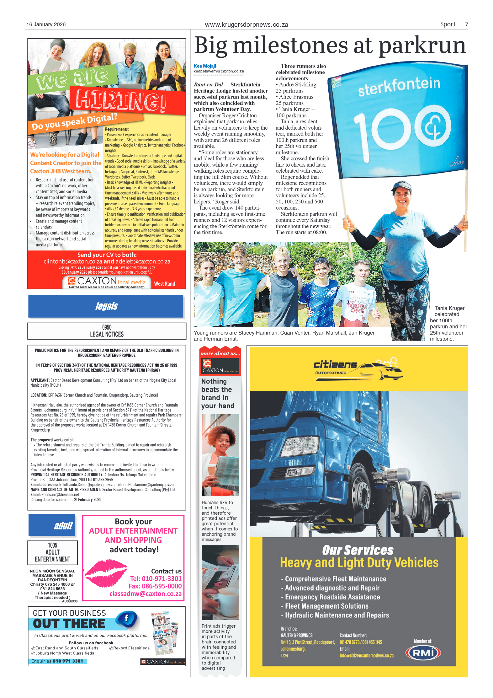 Krugersdorp News 16 January 2026 page 9
