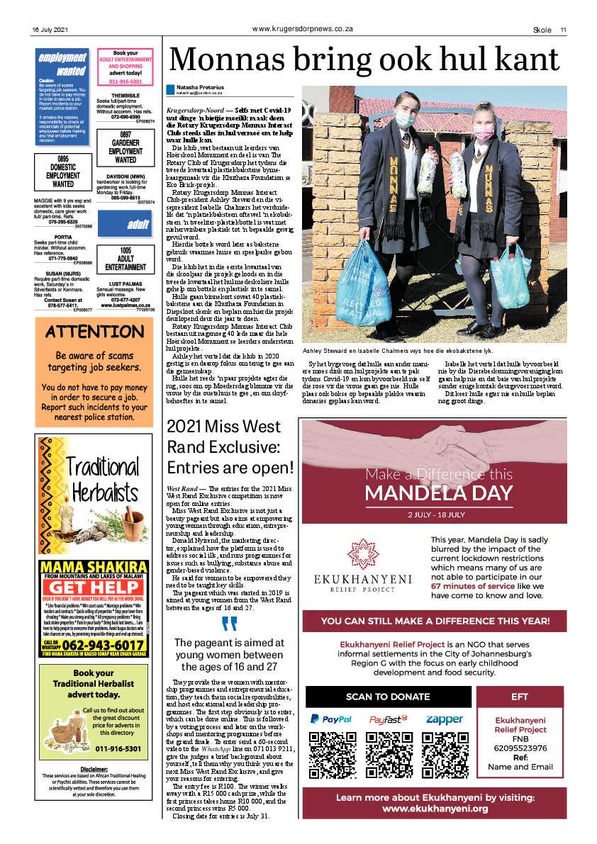 Krugersdorp News 16 July 2021 page 11