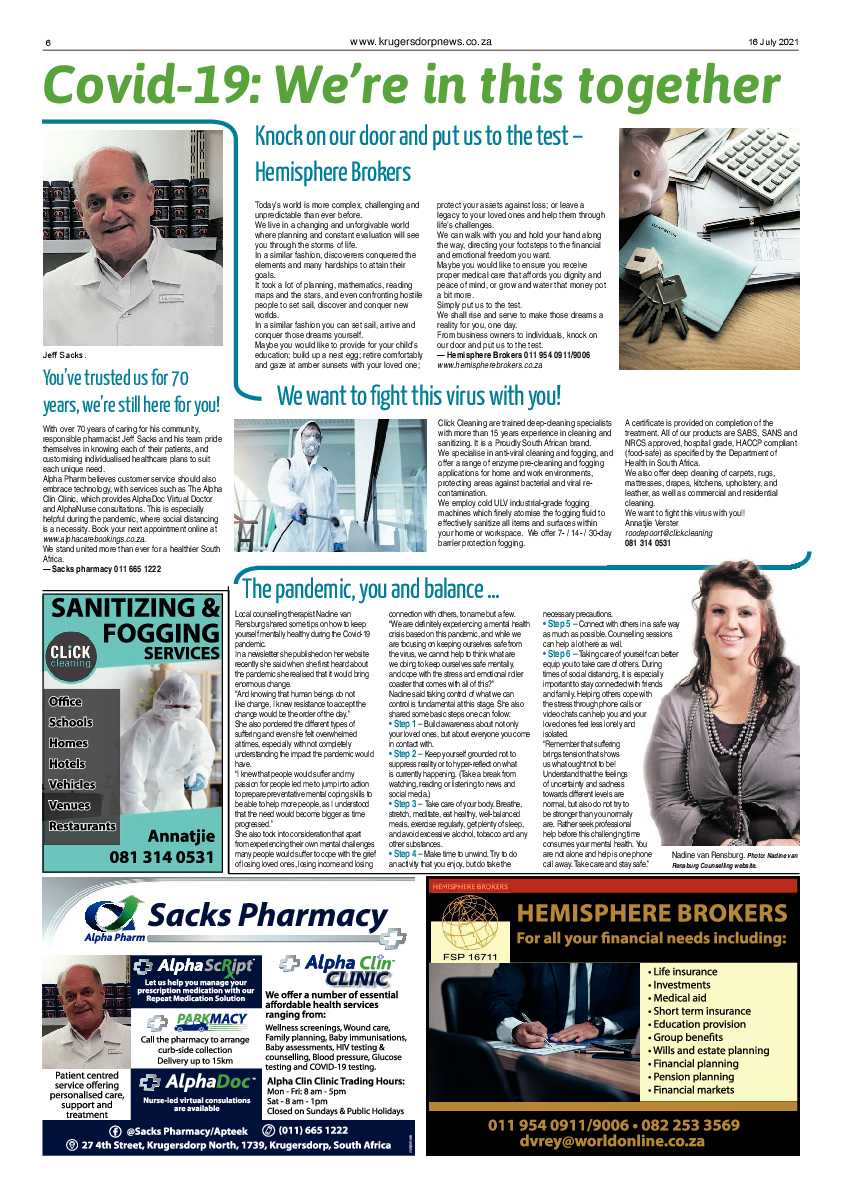 Krugersdorp News 16 July 2021 page 6