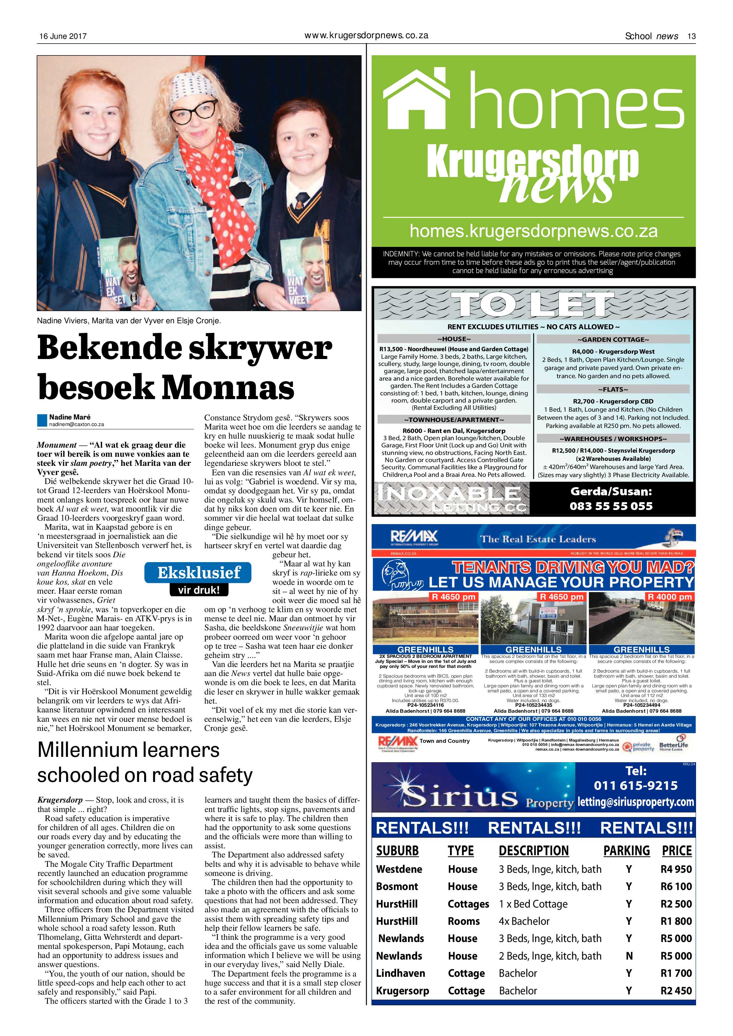 Krugersdorp News 16 June 2017 page 13