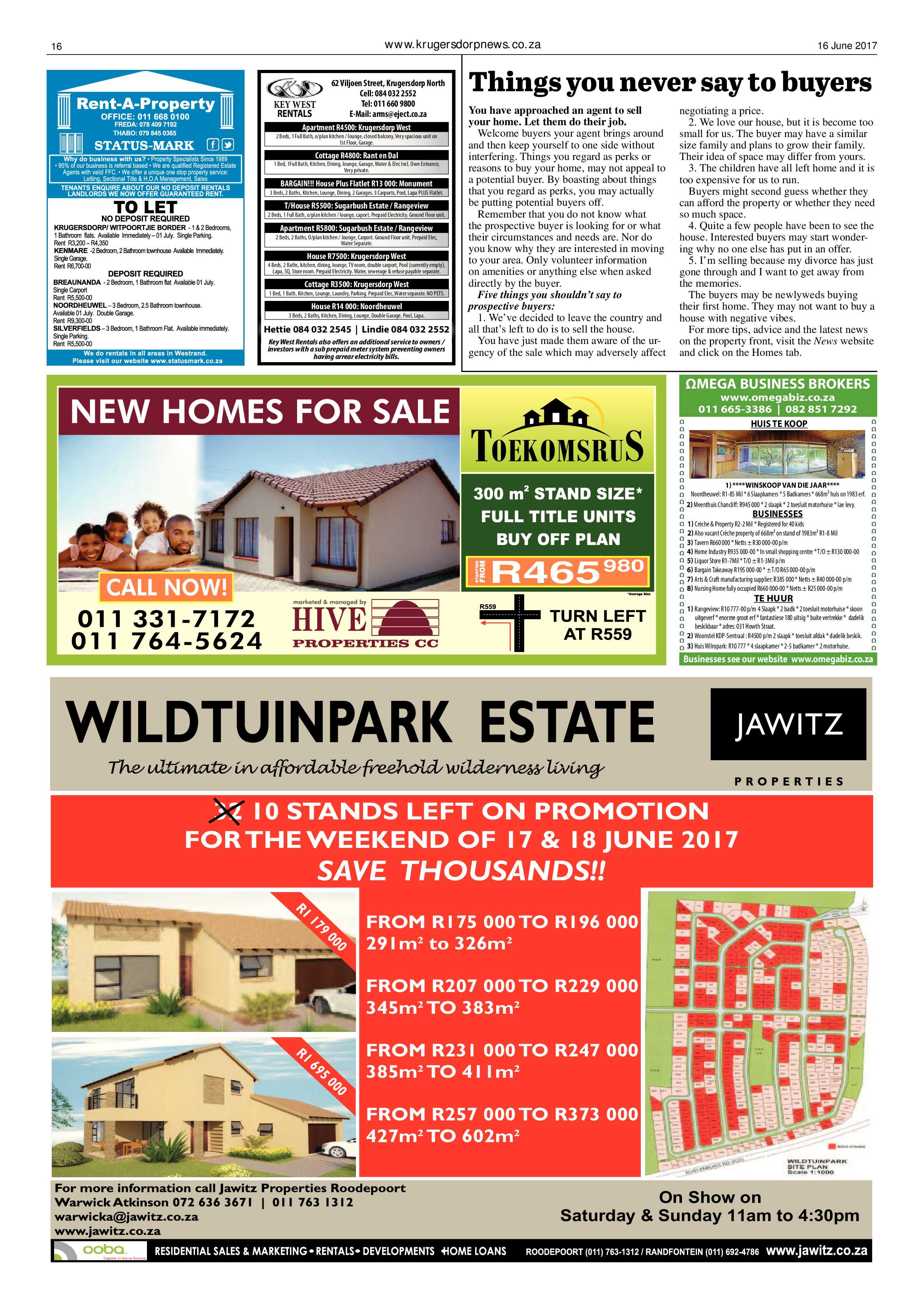Krugersdorp News 16 June 2017 page 16