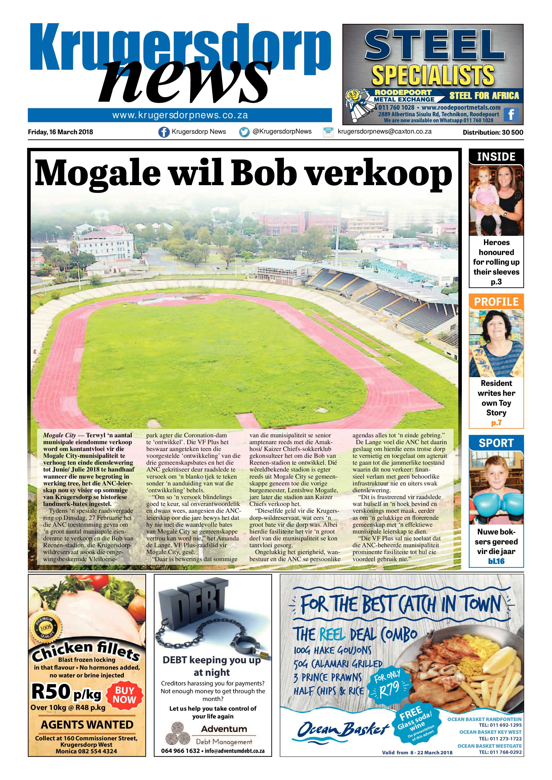 Krugersdorp News 16 March 2018 page 1