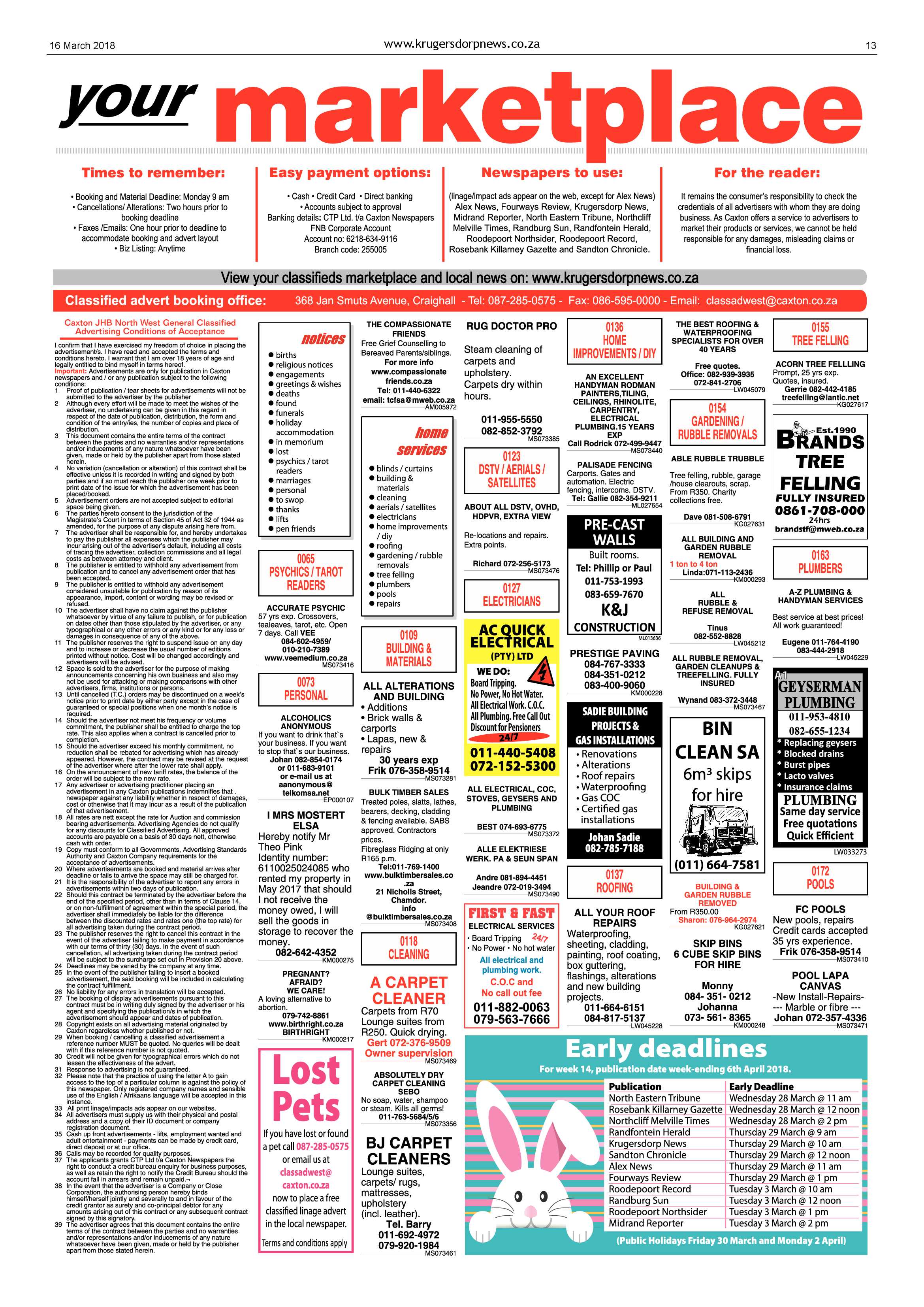Krugersdorp News 16 March 2018 page 13