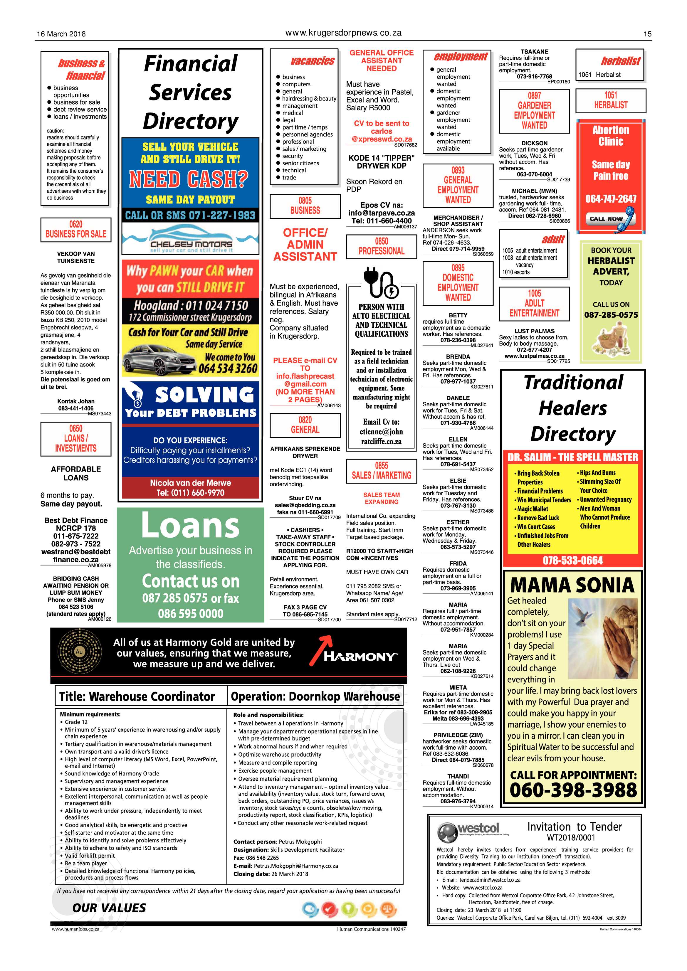 Krugersdorp News 16 March 2018 page 15
