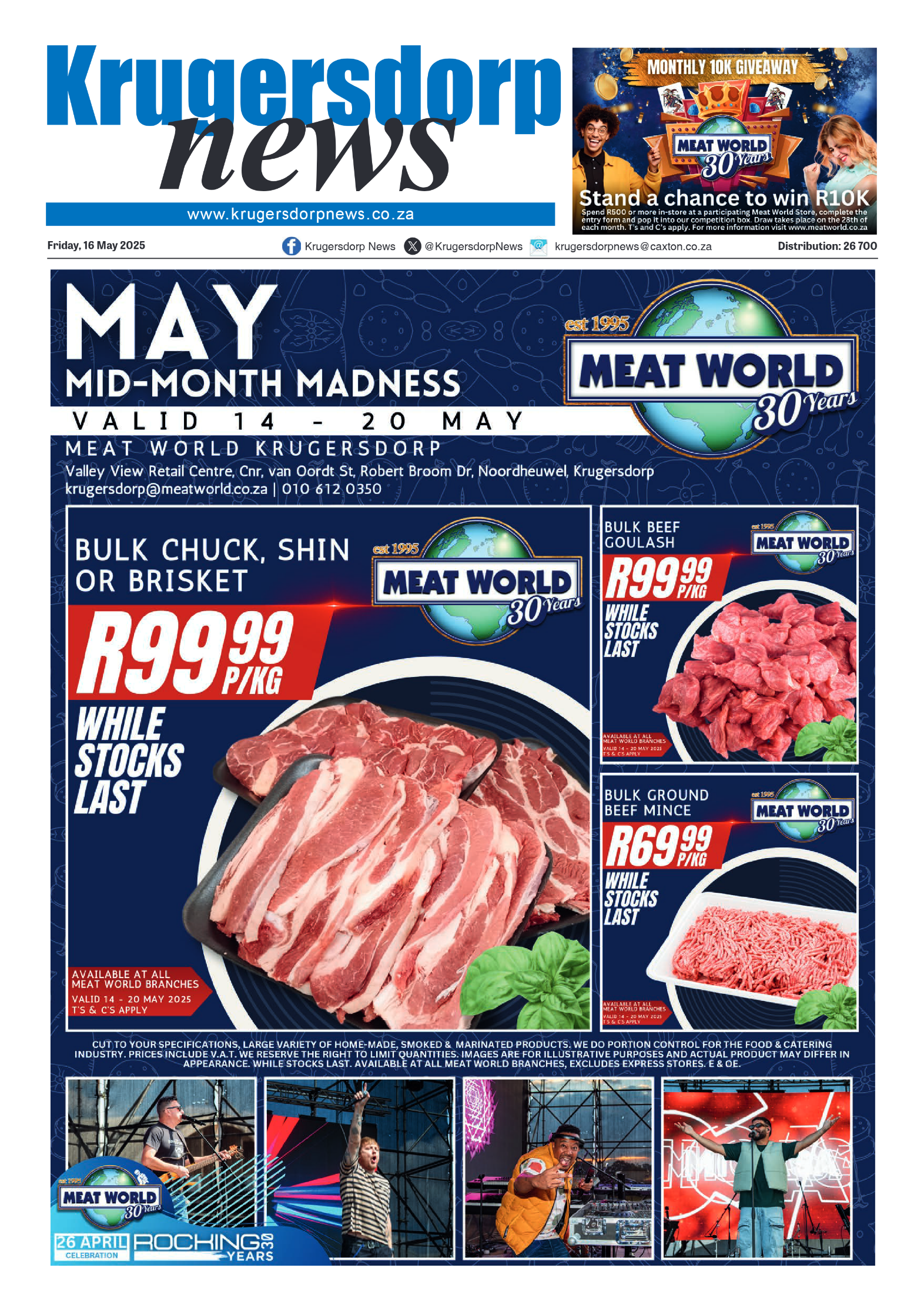 Krugersdorp News 16 May 2025 page 1
