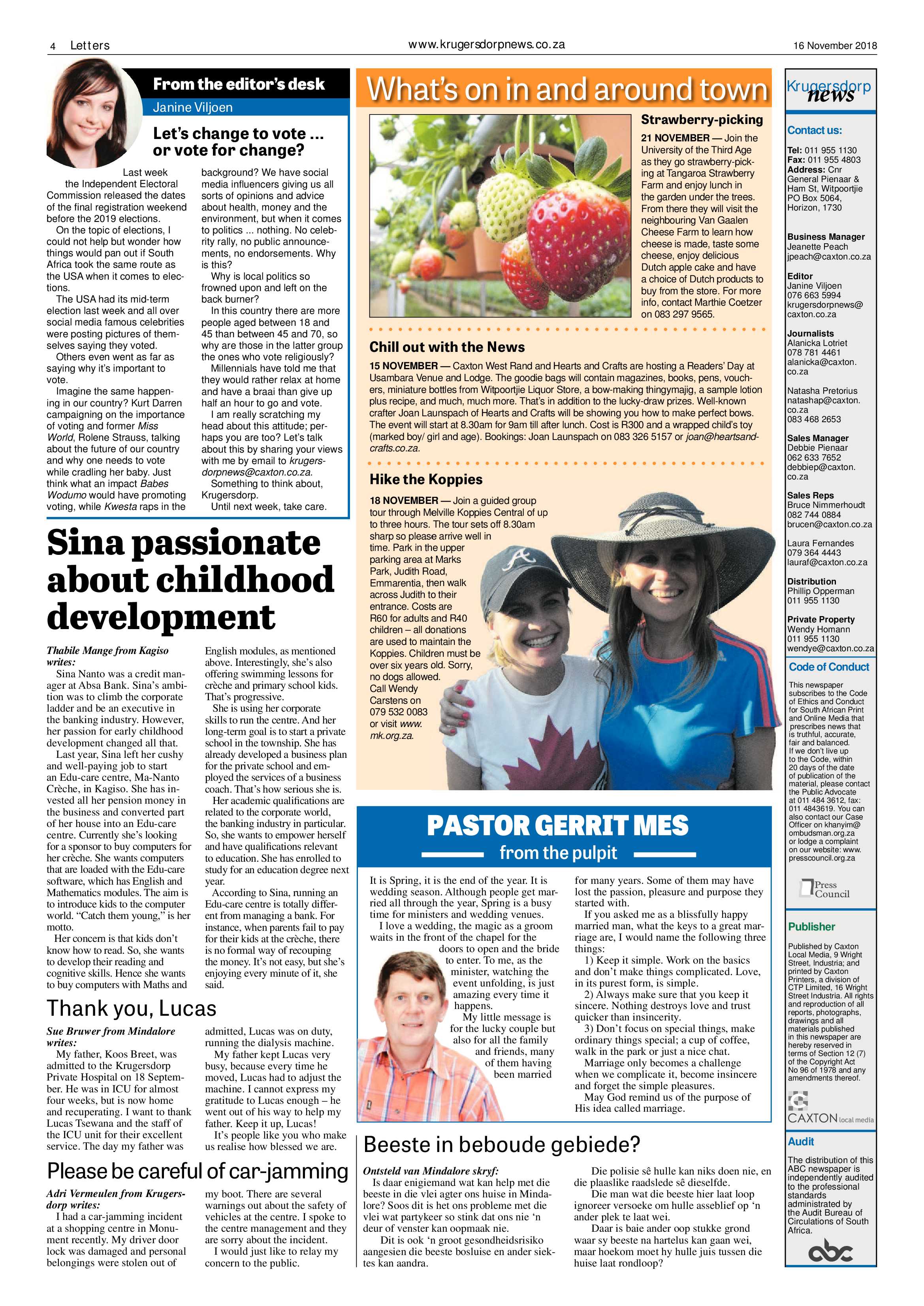 Krugersdorp News 16 November 2018 page 4