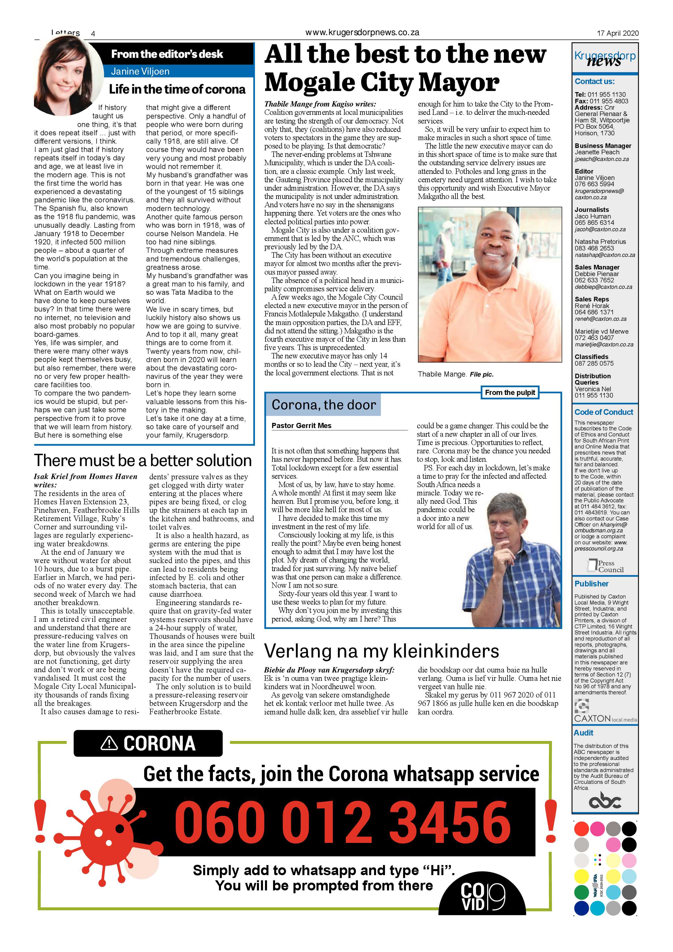 Krugersdorp News 17 April 2020 page 4