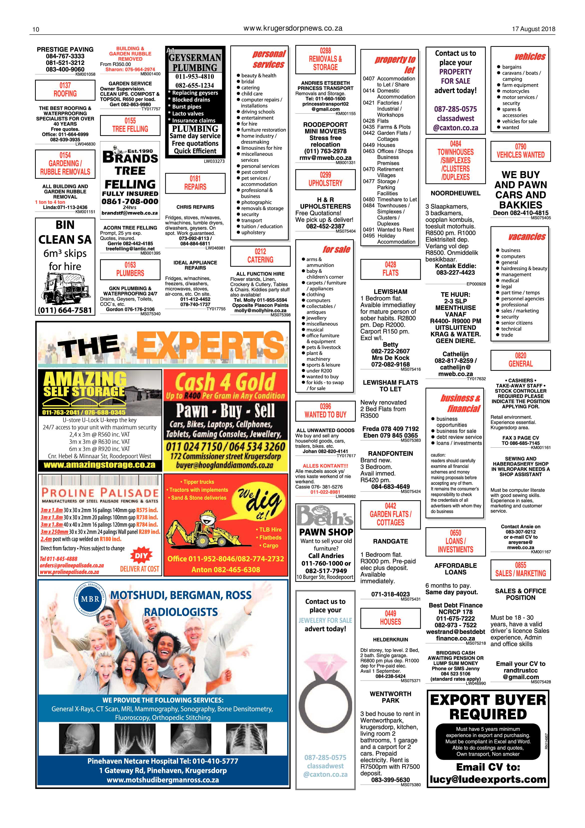Krugersdorp News 17 August 2018 page 10