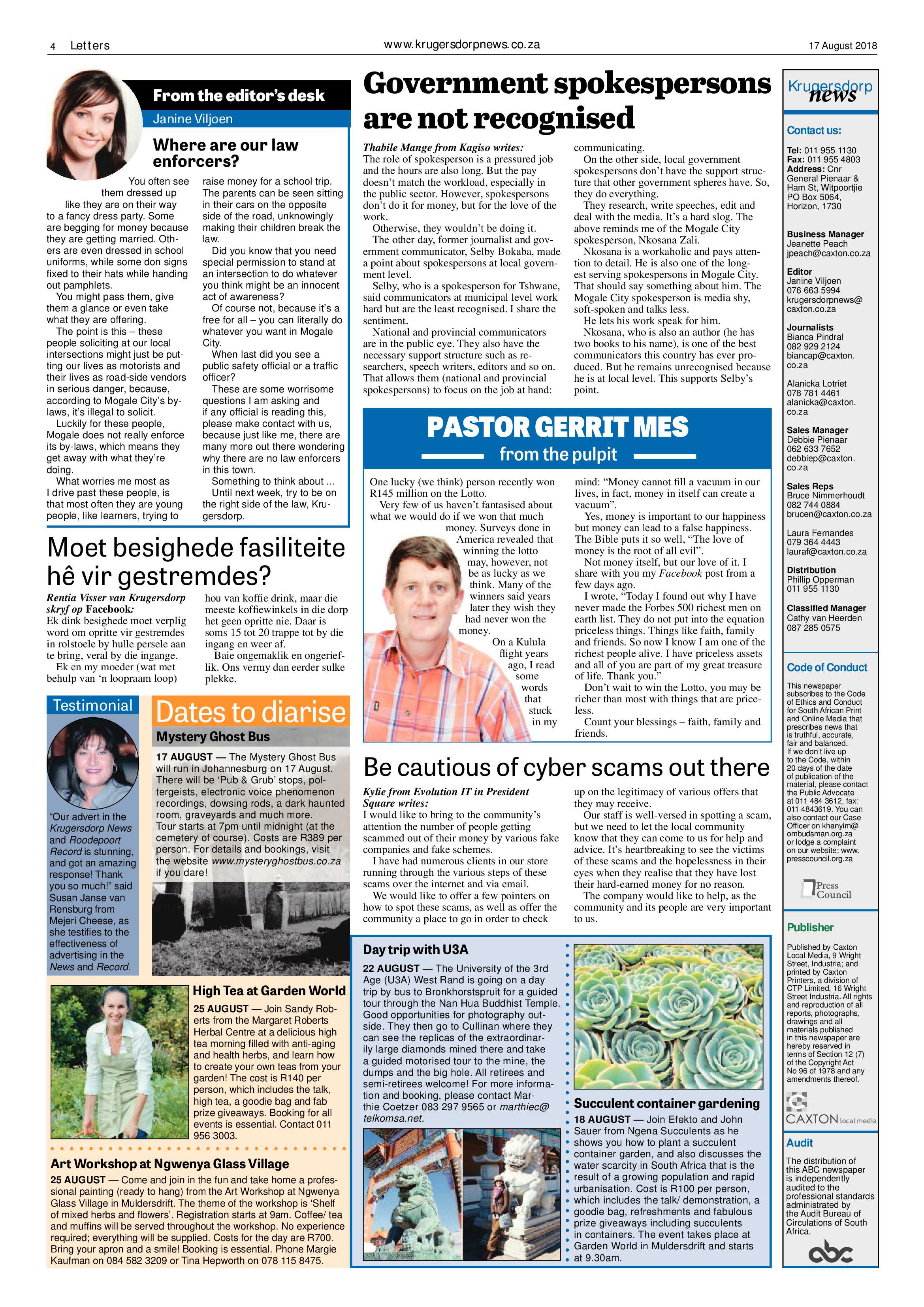 Krugersdorp News 17 August 2018 page 4
