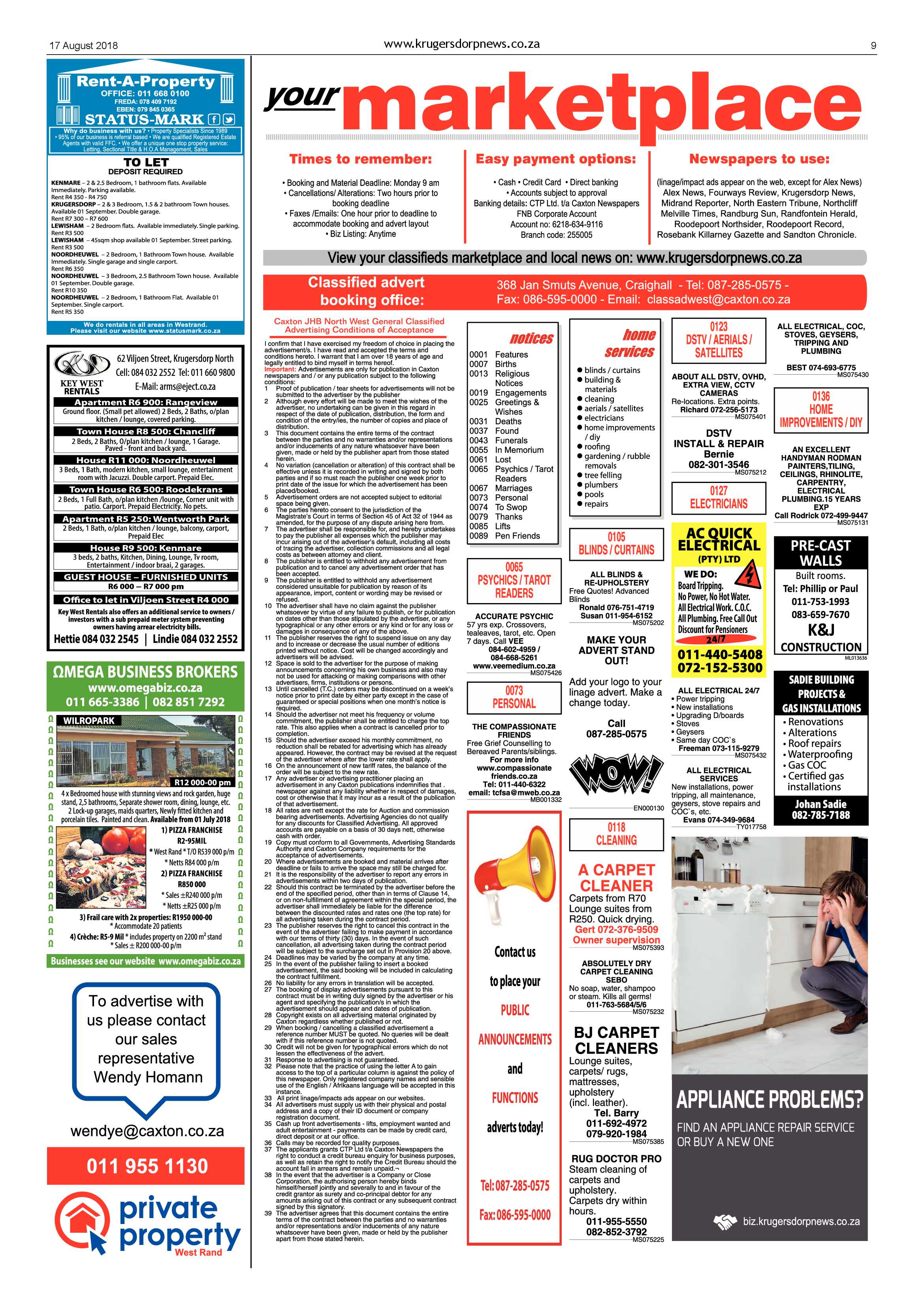 Krugersdorp News 17 August 2018 page 9