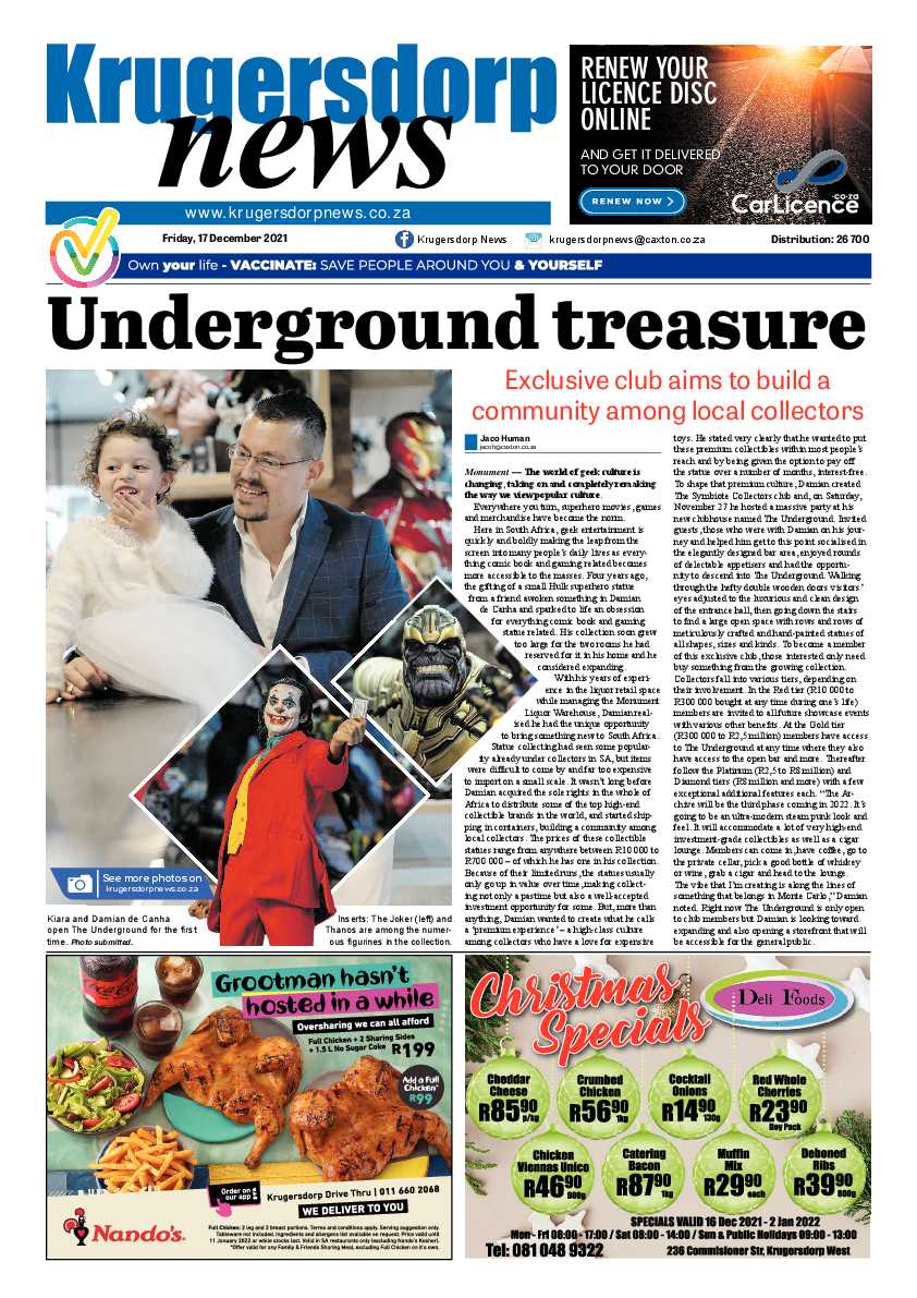 Krugersdorp News 17 December 2021 page 1