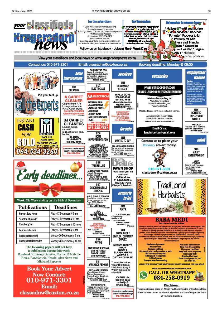 Krugersdorp News 17 December 2021 page 15