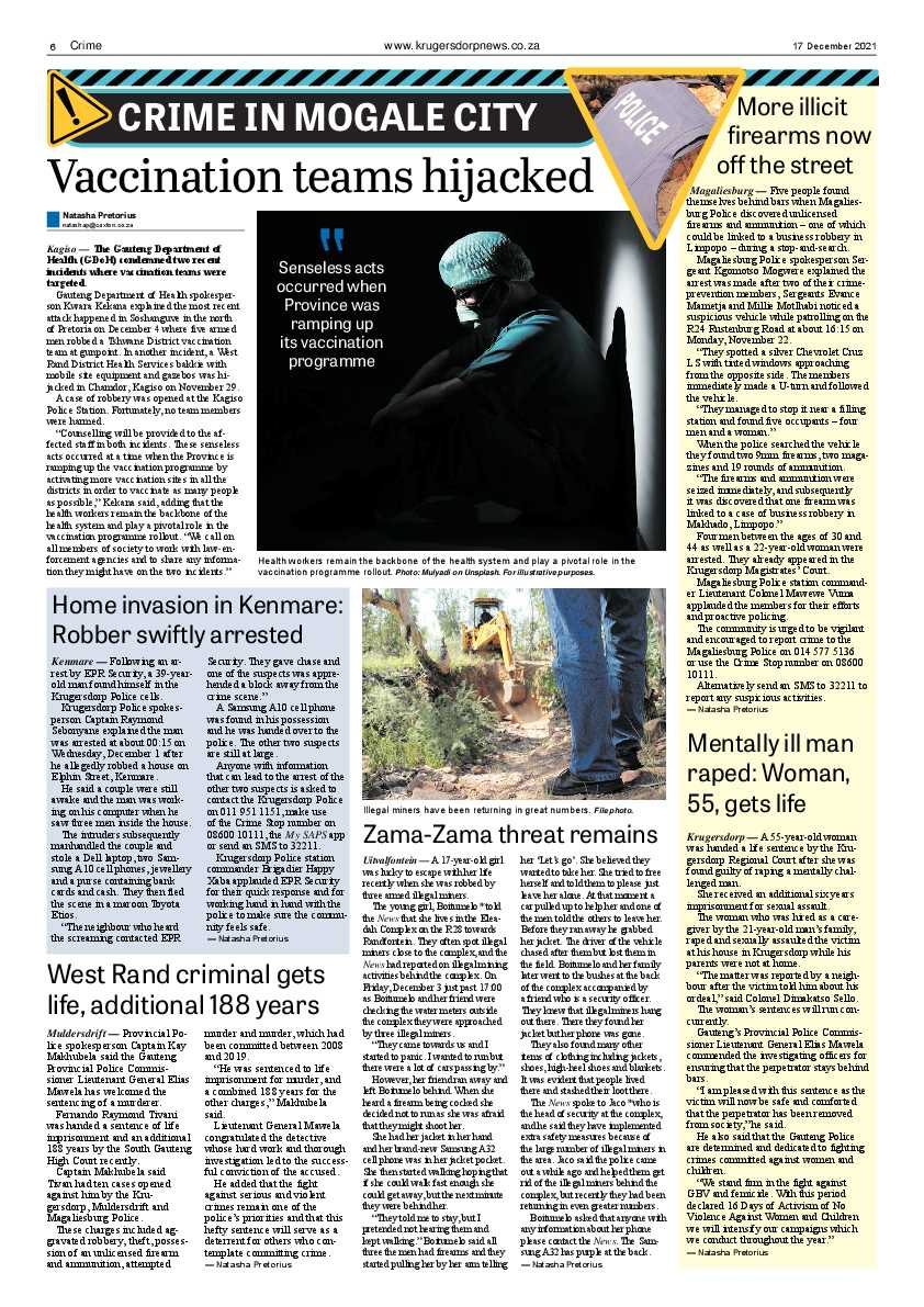 Krugersdorp News 17 December 2021 page 6