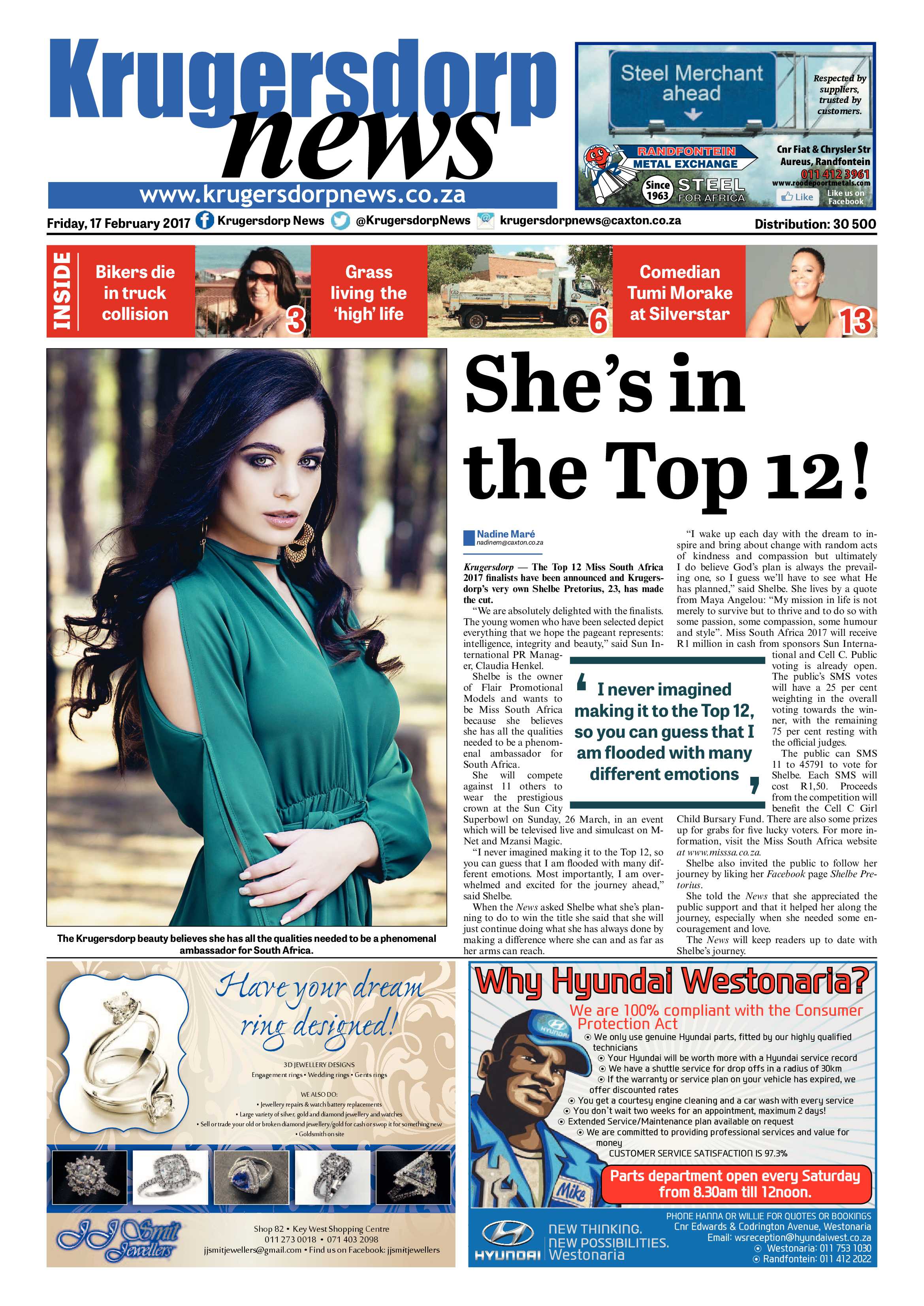 Krugersdorp News 17 February 2017 page 1
