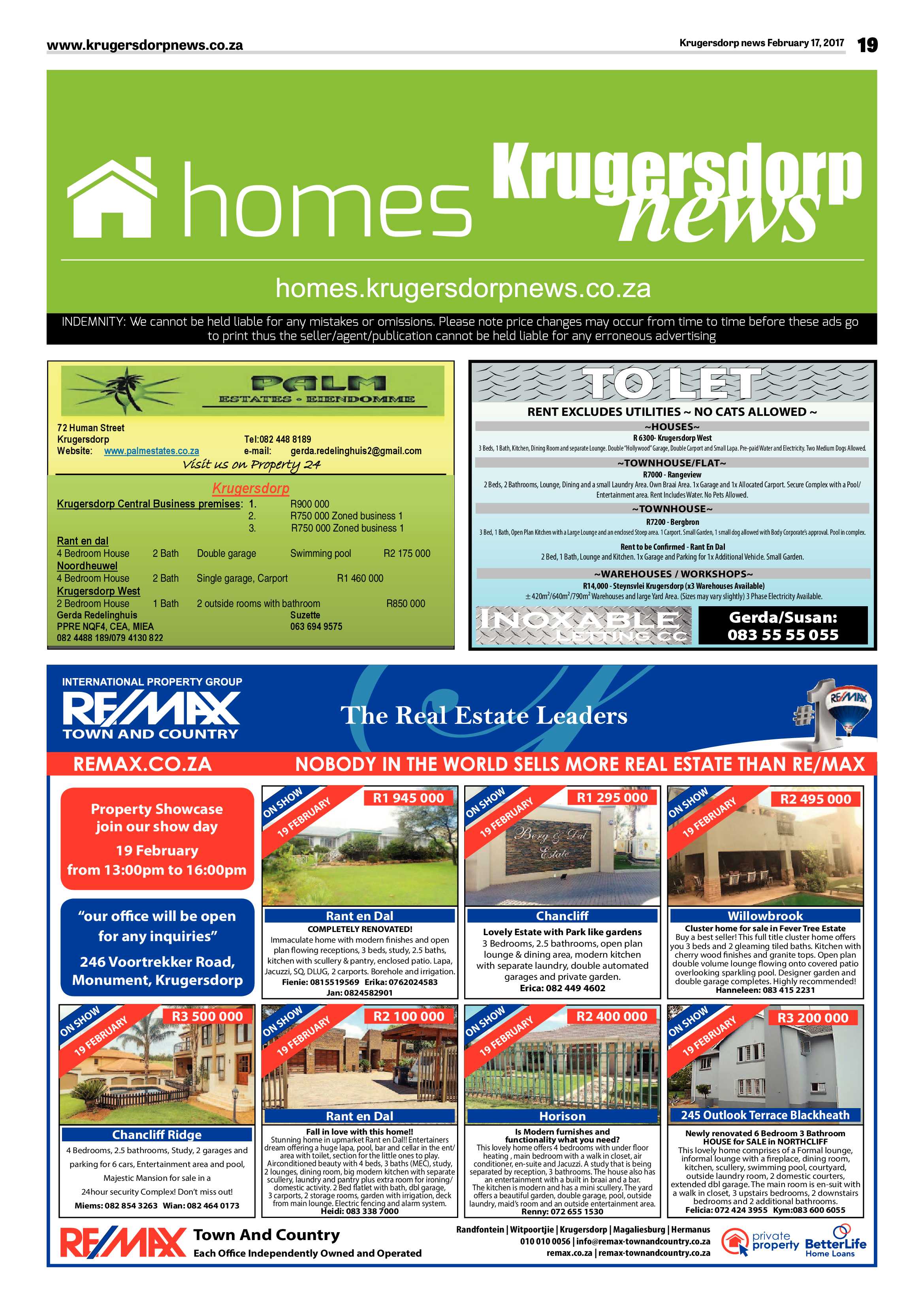 Krugersdorp News 17 February 2017 page 19