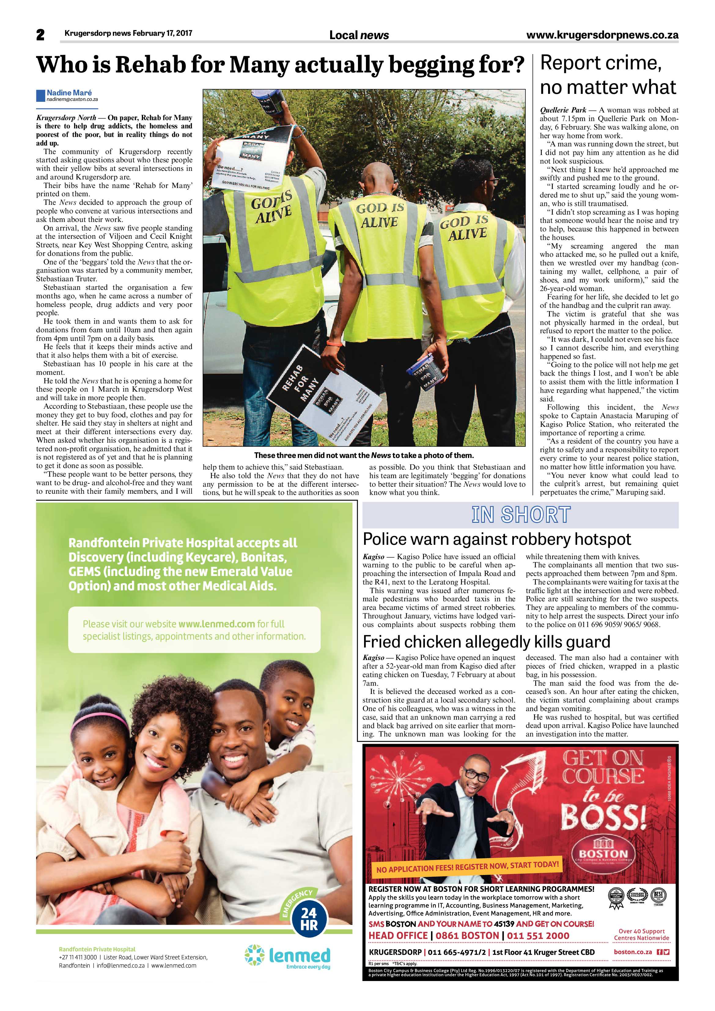 Krugersdorp News 17 February 2017 page 2
