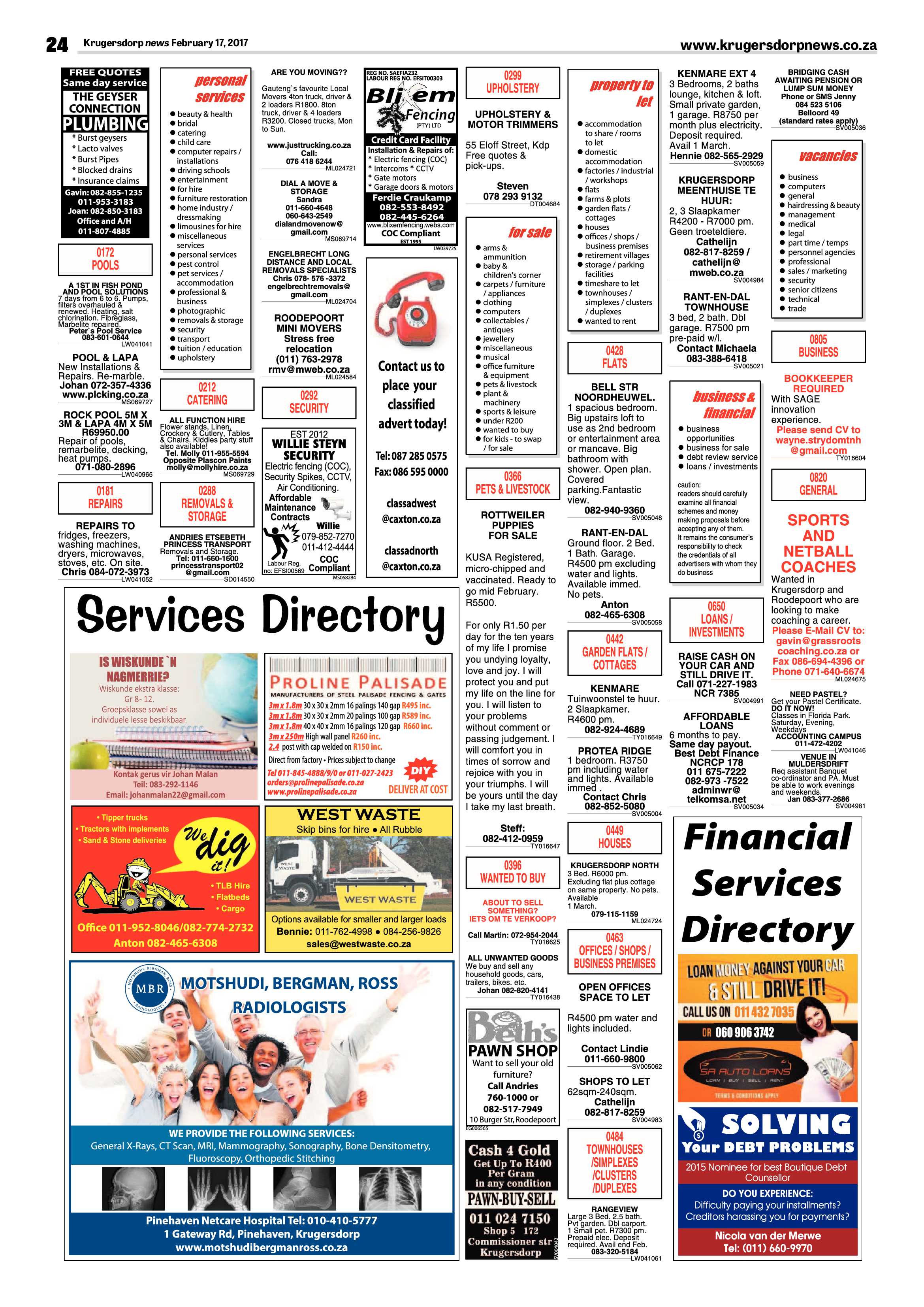 Krugersdorp News 17 February 2017 page 24