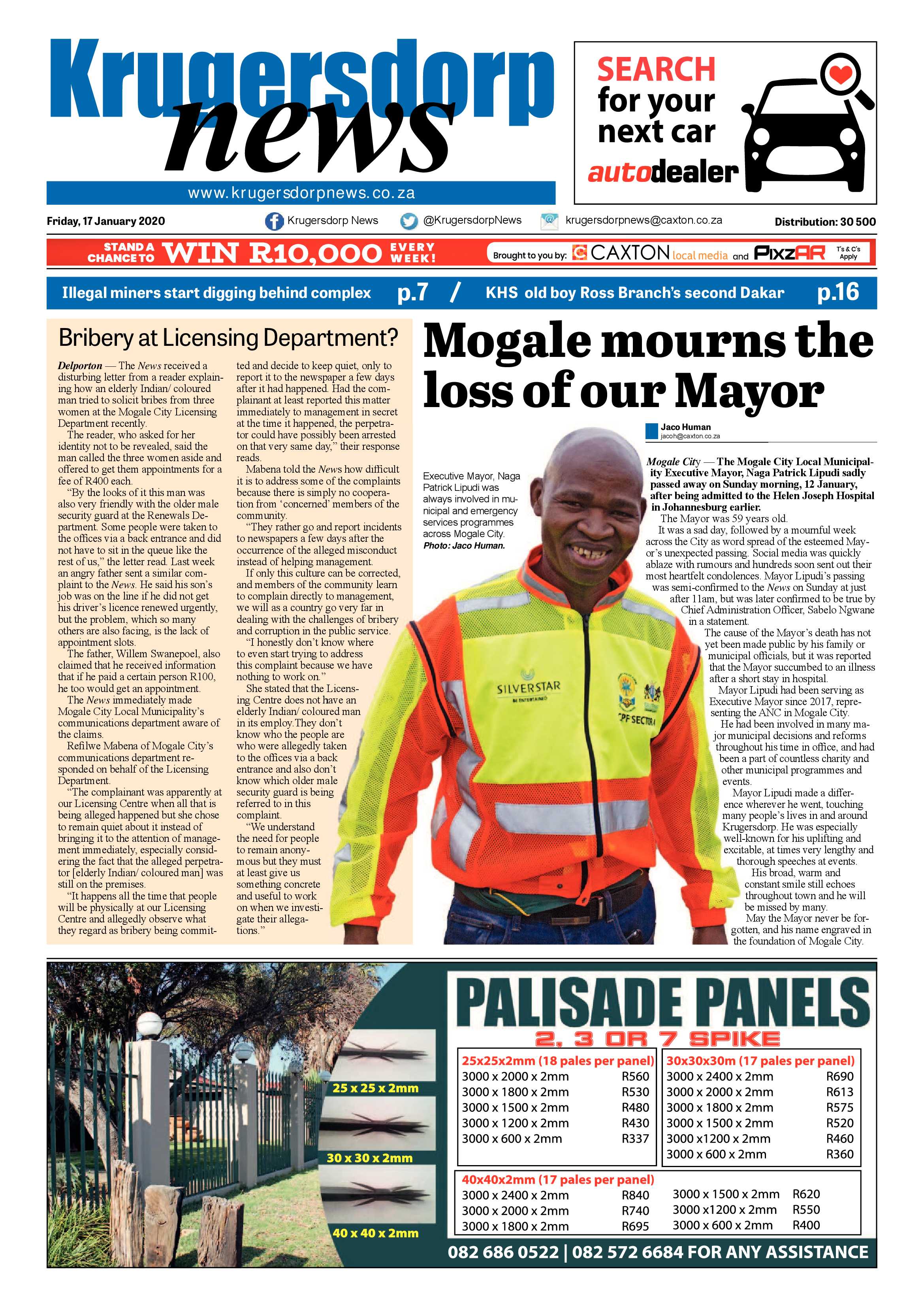 Krugersdorp News 17 January 2020 page 1
